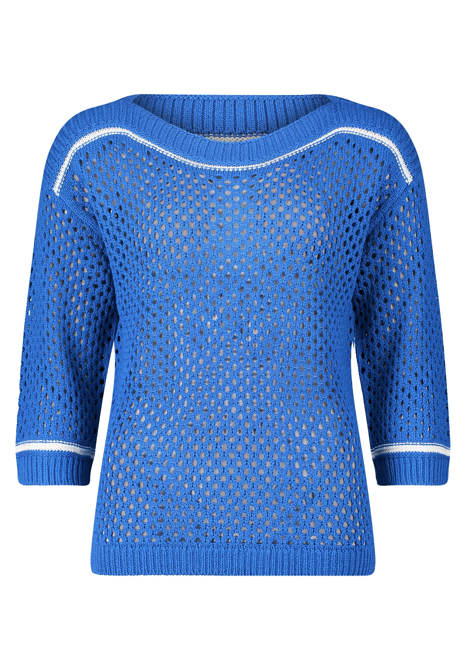 Betty Barclay Strickpullover »Betty Barclay Lochstrick-Pullover mit Strickdetails«, (1 tlg.), Kontraststeppung