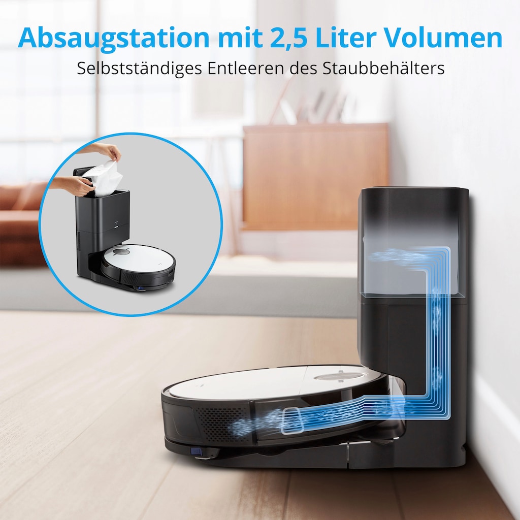 Medion® Saugroboter »X50 SW (MD20004)«, mit Absaugstation, starke 8.000 Pa Saugkraft, No Go & Go Bereiche