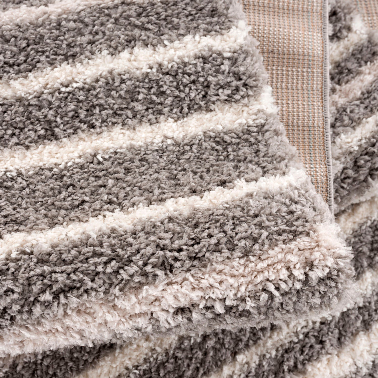 Carpet City Hochflor-Teppich »Pulpy 520«, rechteckig, 30 mm Höhe, besonders weich, mit Fransen, Streifen Look