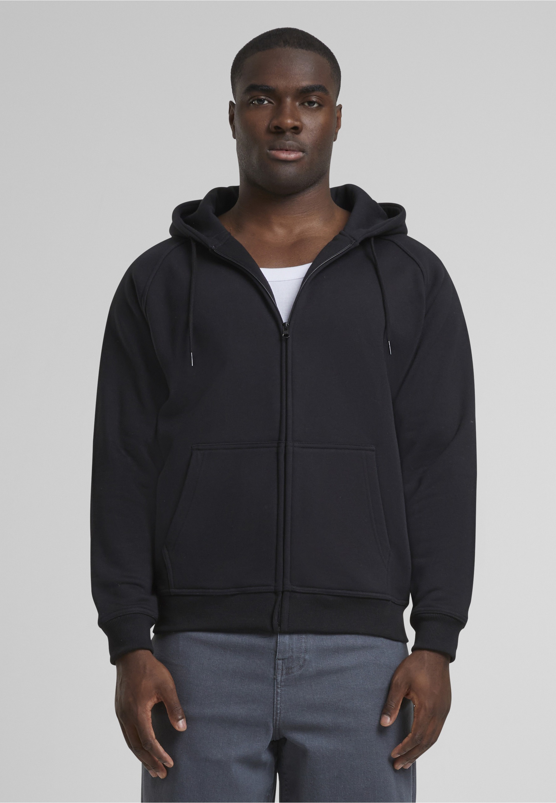 URBAN CLASSICS Kapuzenfleecejacke »Urban Classics Herren Zip Hoody« 1 Stk. tlg. mit Kapuze