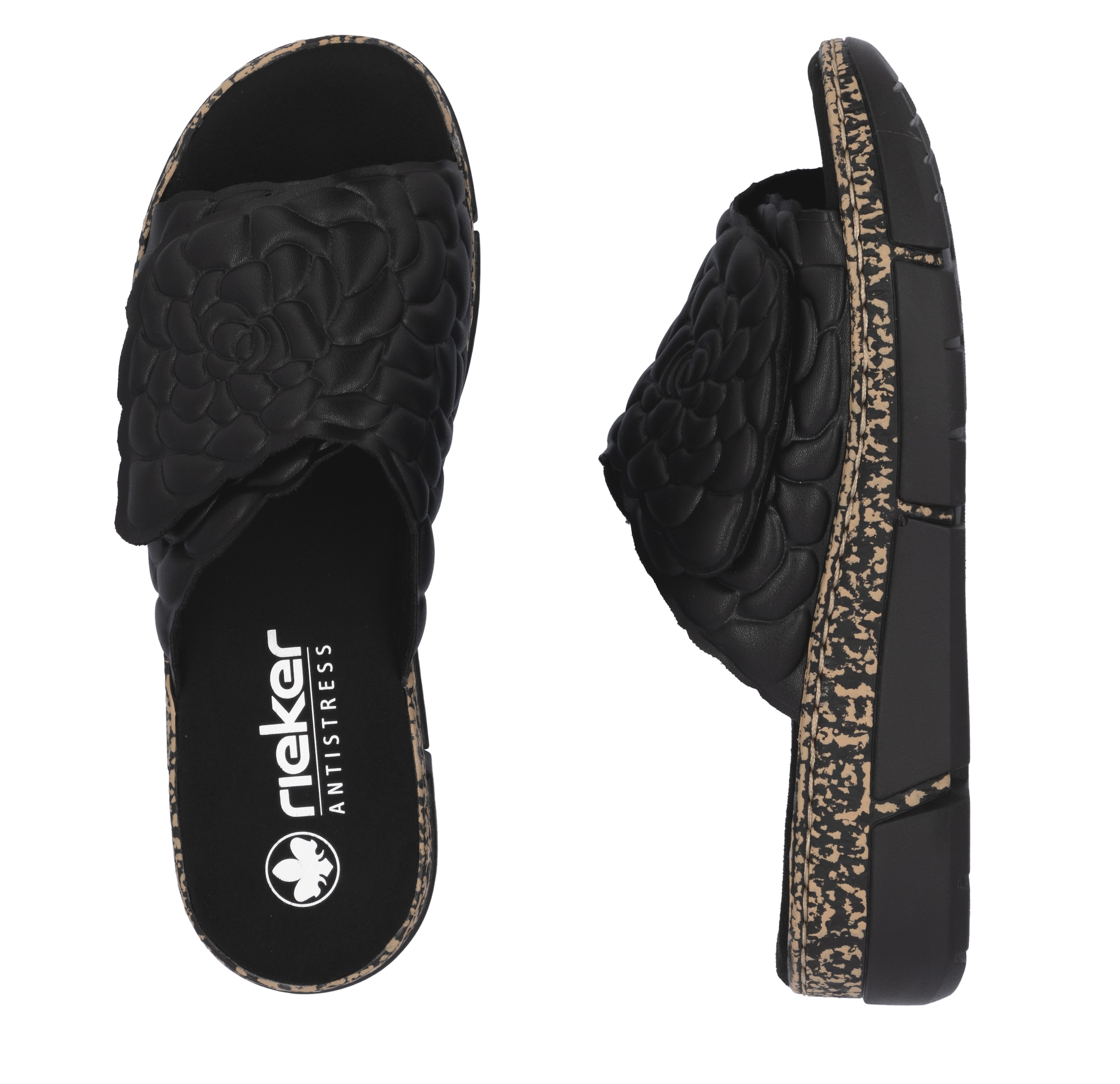 Rieker Pantolette, Sommerschuh, Klettschuh, Hausschuh, Plateau, mit Klettverschluss