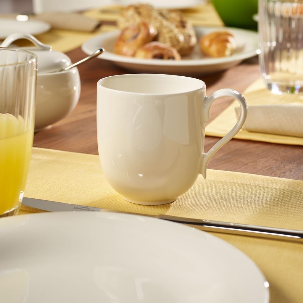 Villeroy & Boch Geschirr-Set »Frühstücks-Set New Cottage Basic 18er Set weiß« Spülmaschinengeeignet, Mikrowellengeeignet