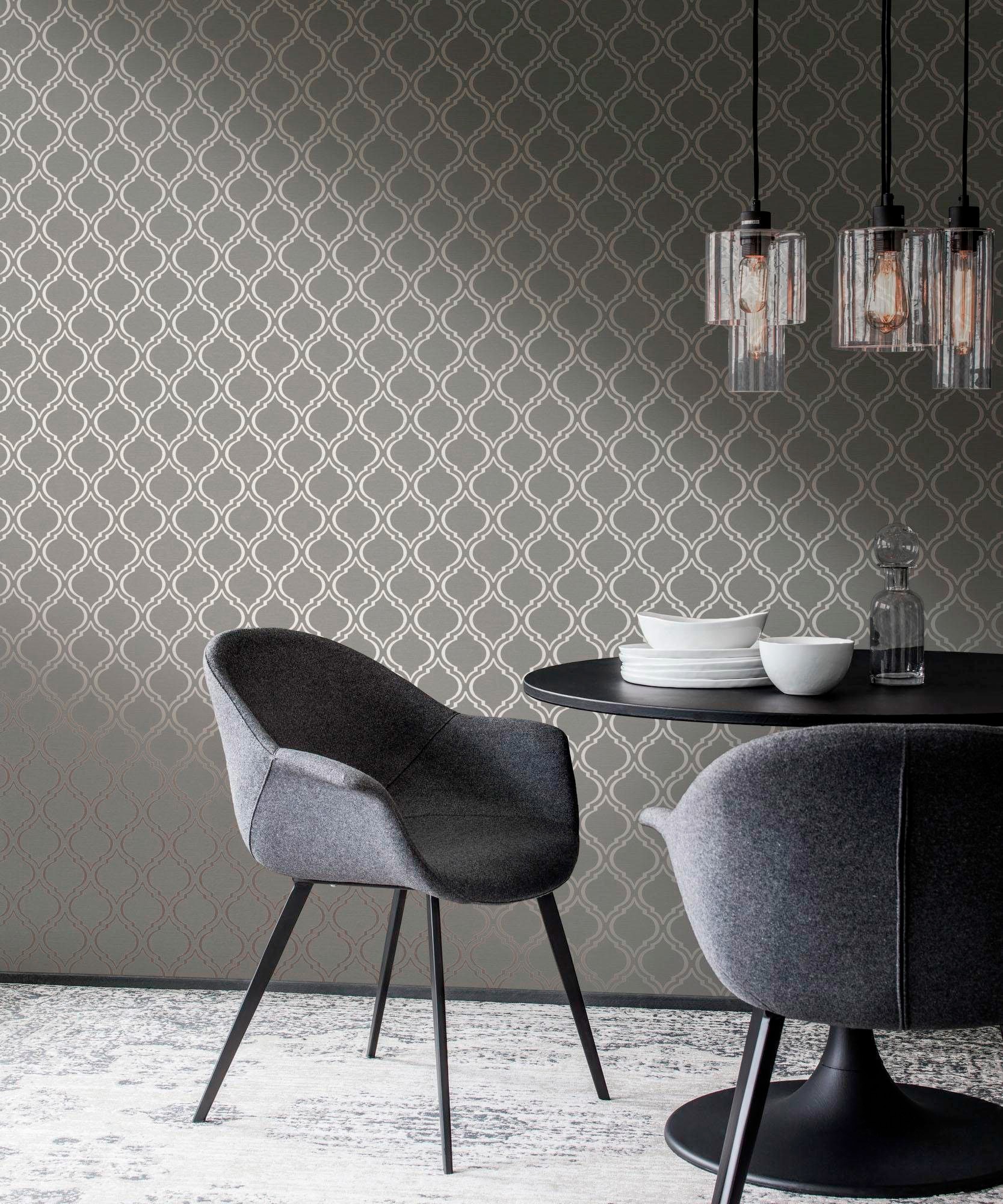 living walls Textiltapete »Di Seta«, Barock-ornamental-gemustert, Klassik Tapete Art Deco Tapeten Wohnzimmer Schlafzimmer Küche Design