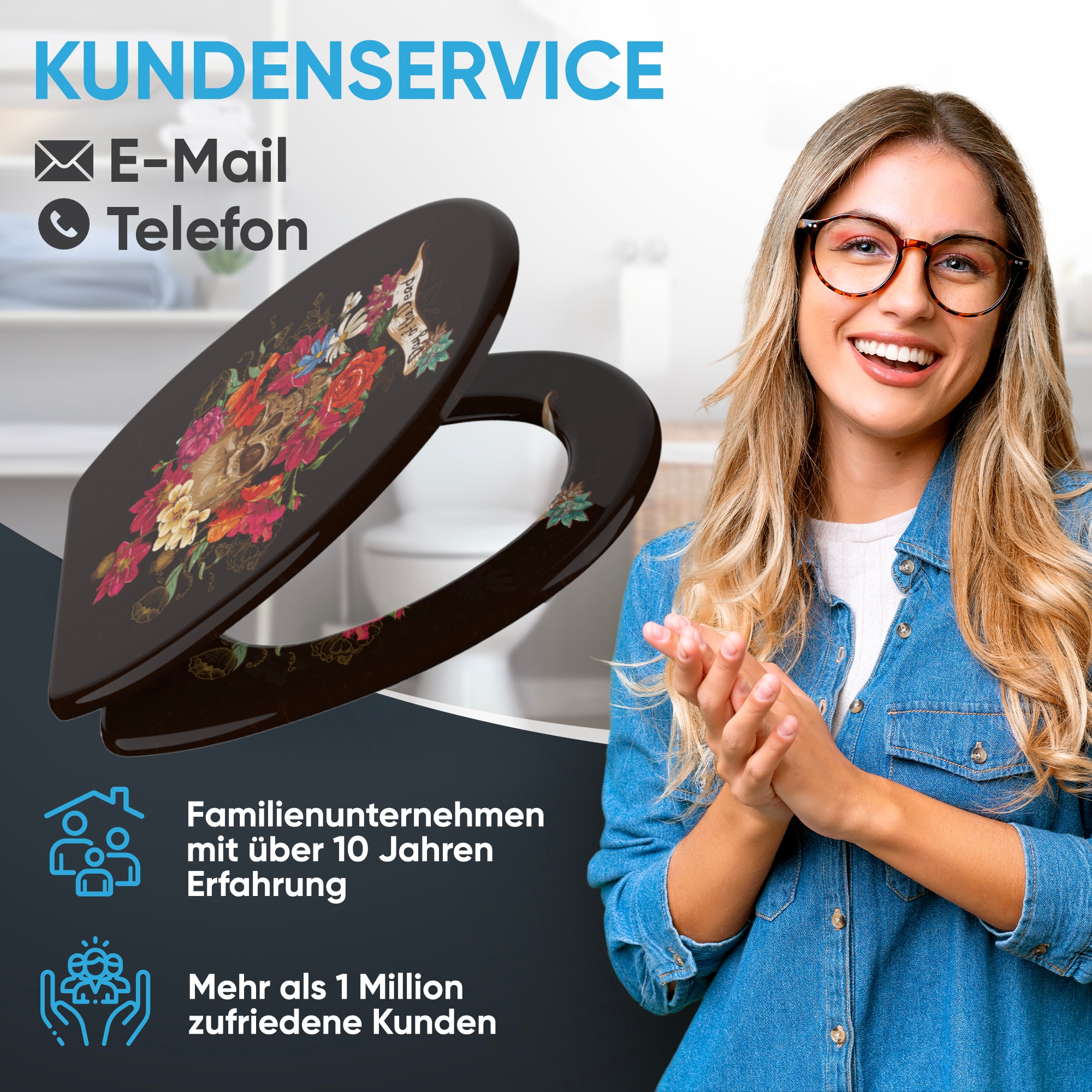 Sanilo WC-Sitz »Day of the Dead mit Absenkautomatik & Quick Release« Premium Toilettendeckel, abnehmbar, leichte Montage von oben