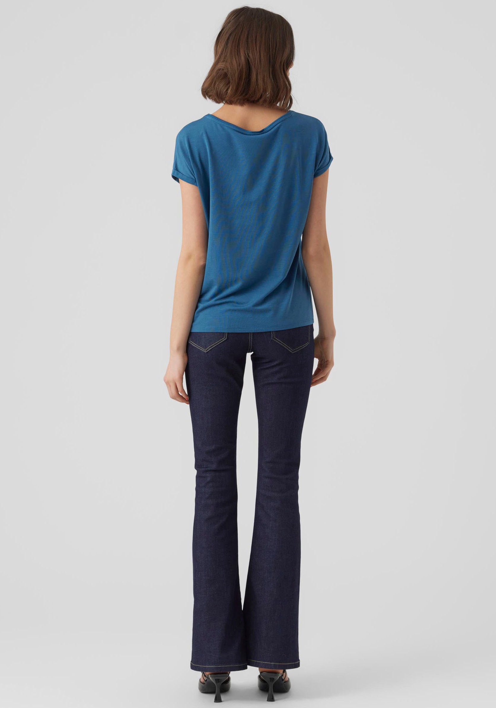 Vero Moda Rundhalsshirt »VMAVA PLAIN SS TOP GAJRS NOOS«