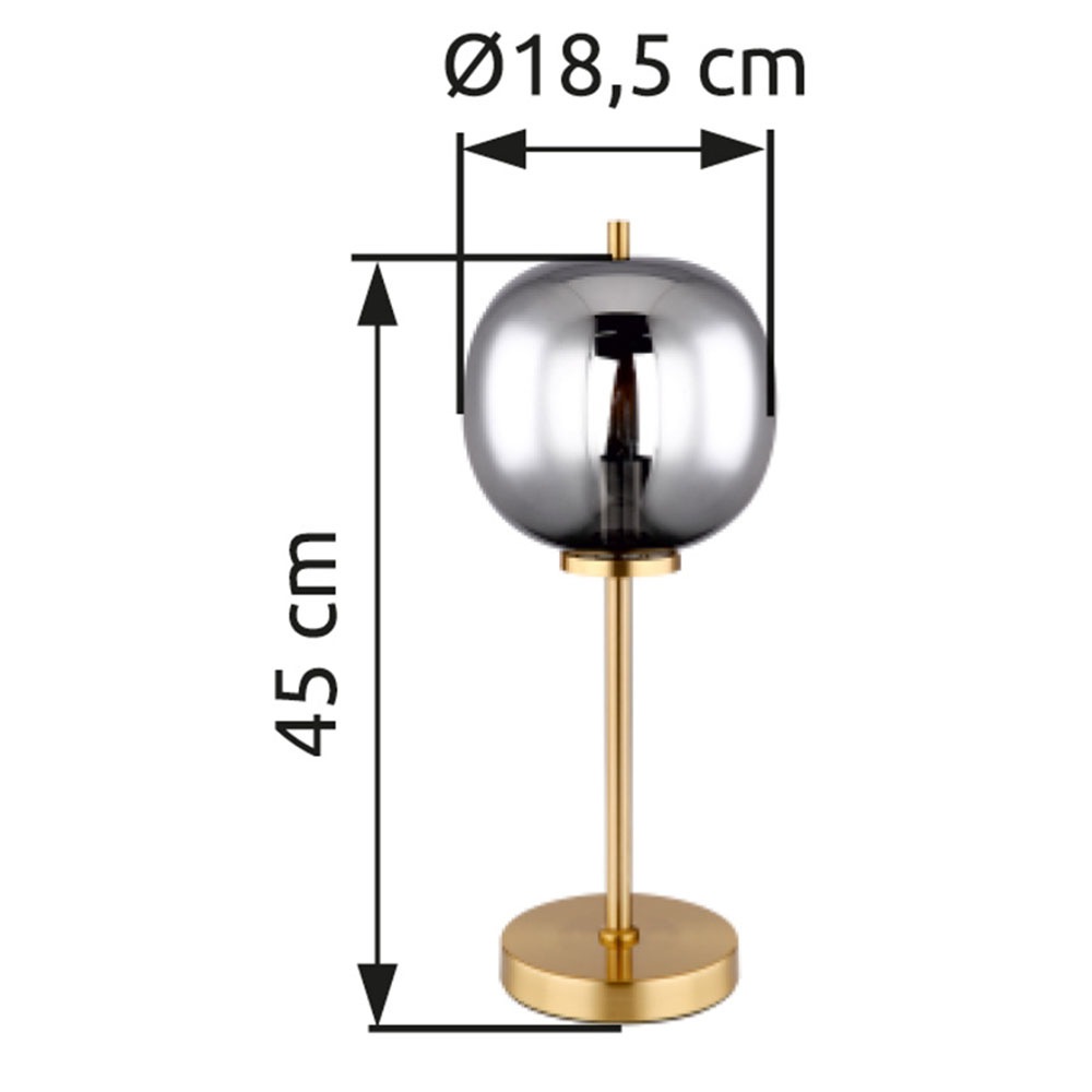 GLOBO LIGHTING Tischleuchte »BLACKY I« E14 1 Stk. Tischleuchte Messing, Glas, Wippschalter, E14