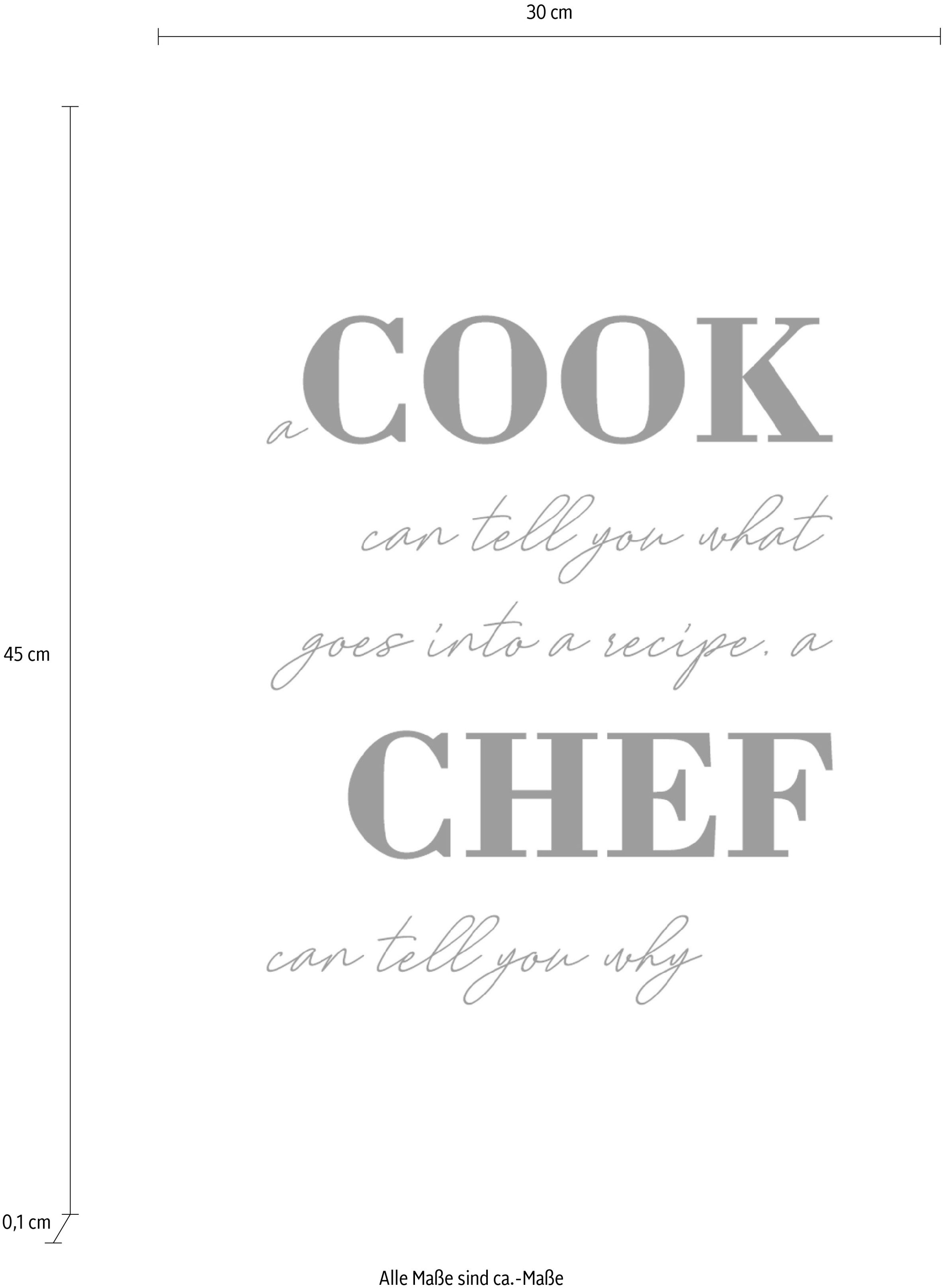 queence Wanddekoobjekt "COOK CHEF", Stahlschild, Blechschild, Spruch, Witzi günstig online kaufen