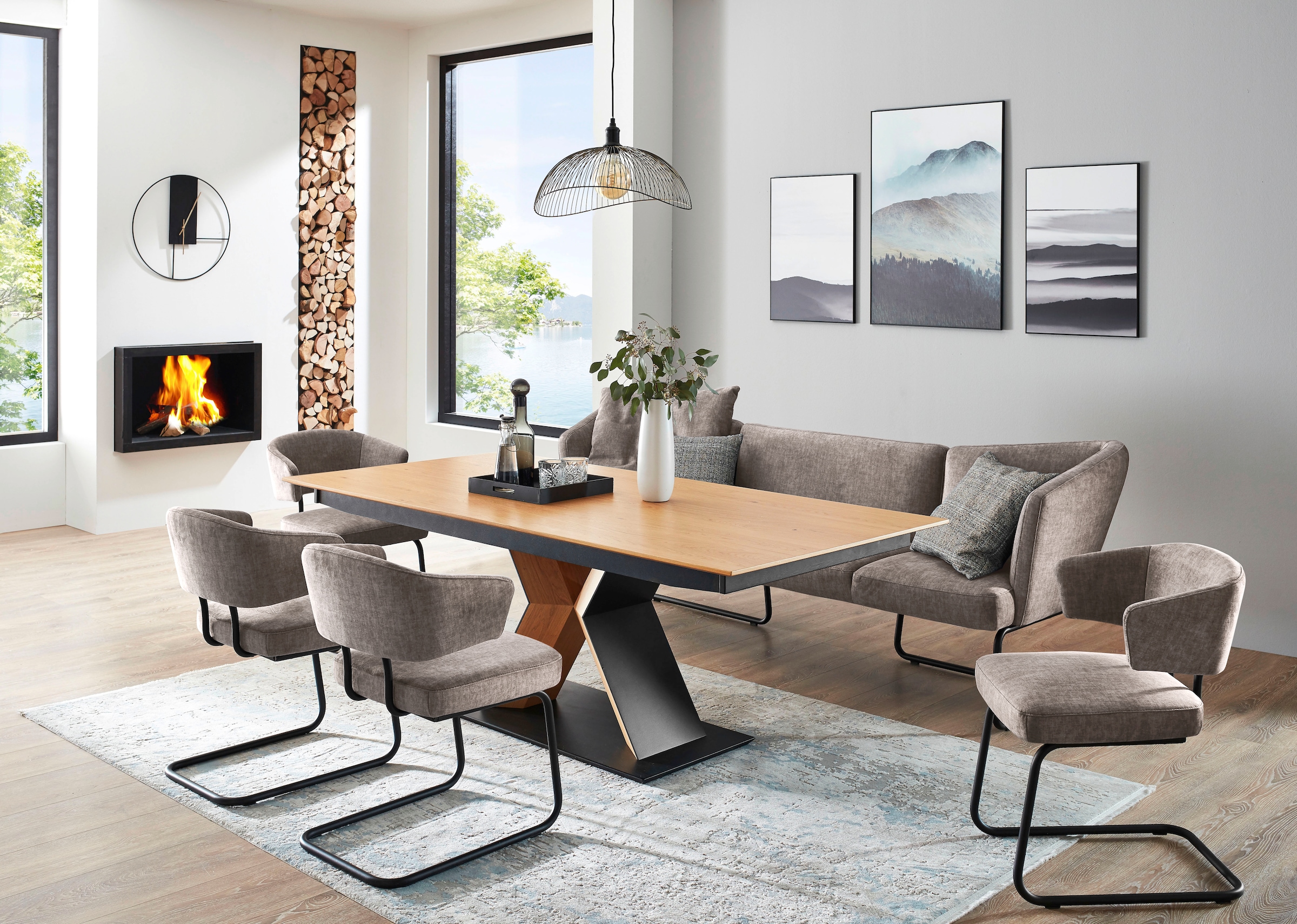 K+W Komfort & Wohnen Essgruppe "Mikkado Tube" 6 Stk. tlg. 4 Freischwinger u günstig online kaufen