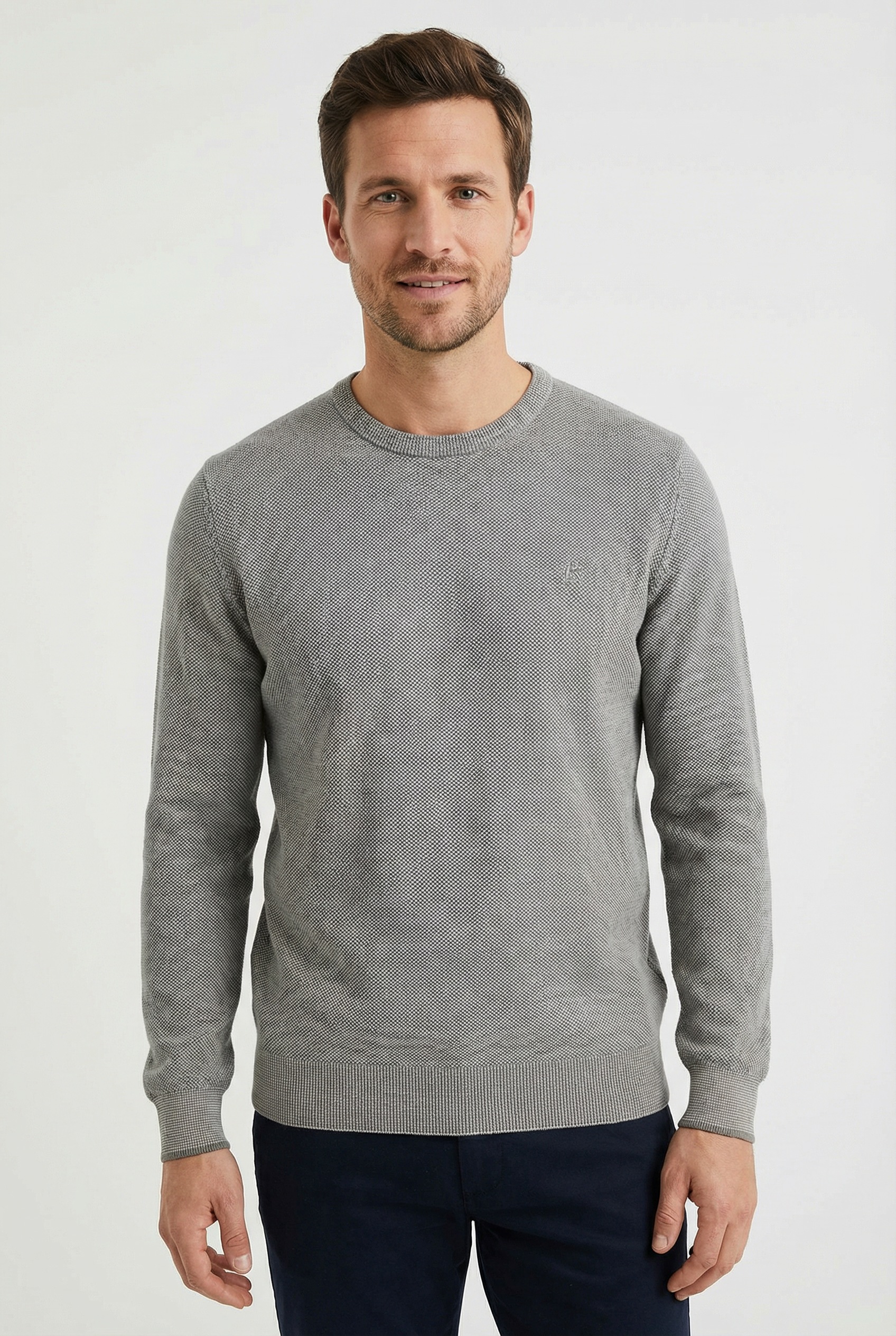 LERROS Strickpullover mit Logo-Stickerei und aus reiner Baumwolle günstig online kaufen