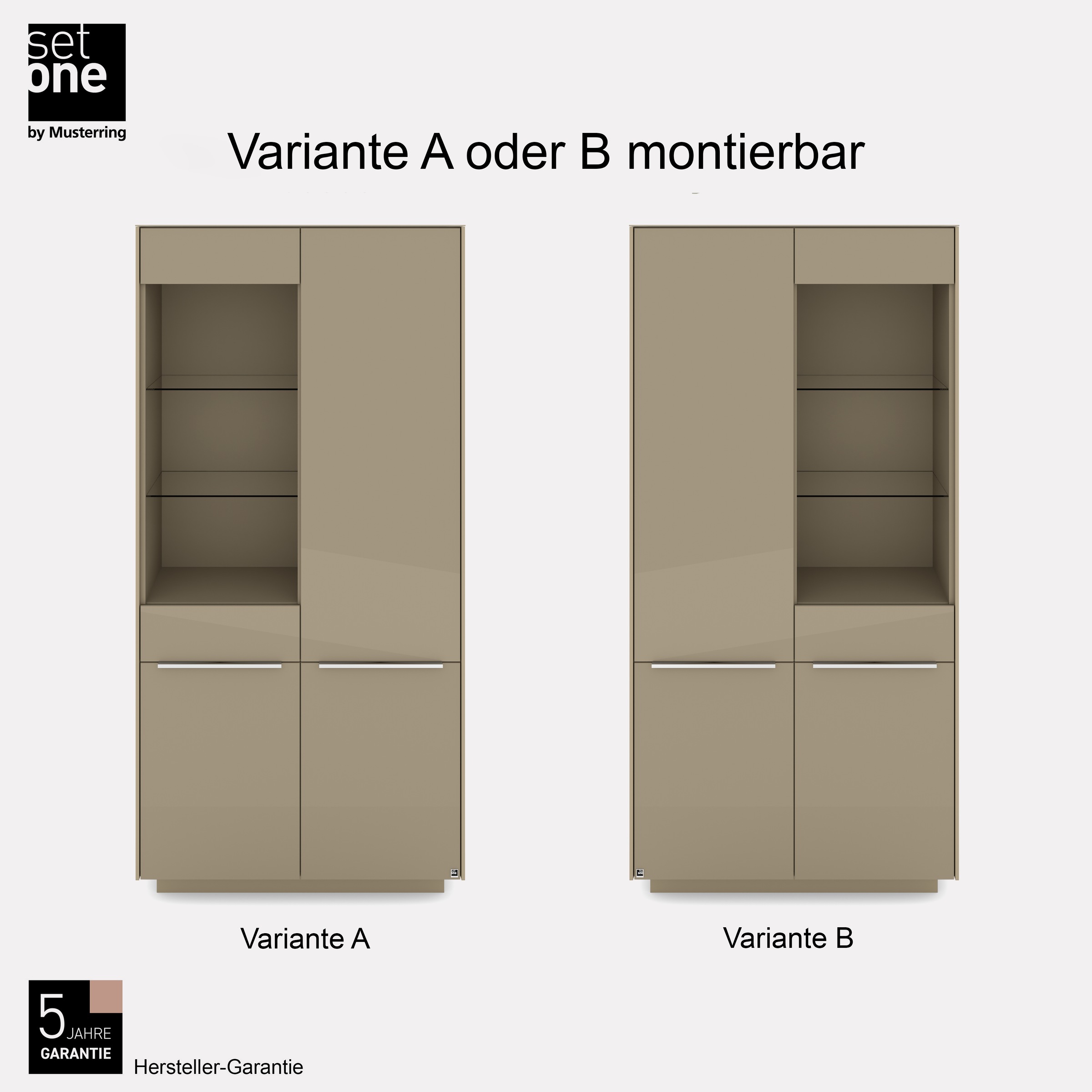 set one by Musterring Standvitrine »Reno« 1 Stk. tlg. Mit Sockel in diversen Farben, 193 cm Höhe & Farbauswahl