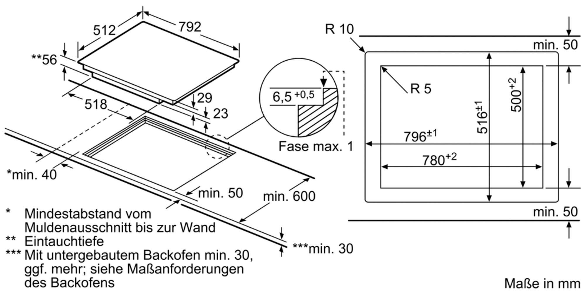 mit | PerfectFry -Bratsensor SCHOTT CERAN®, PXY801KW1E, BAUR Flex-Induktions-Kochfeld BOSCH von