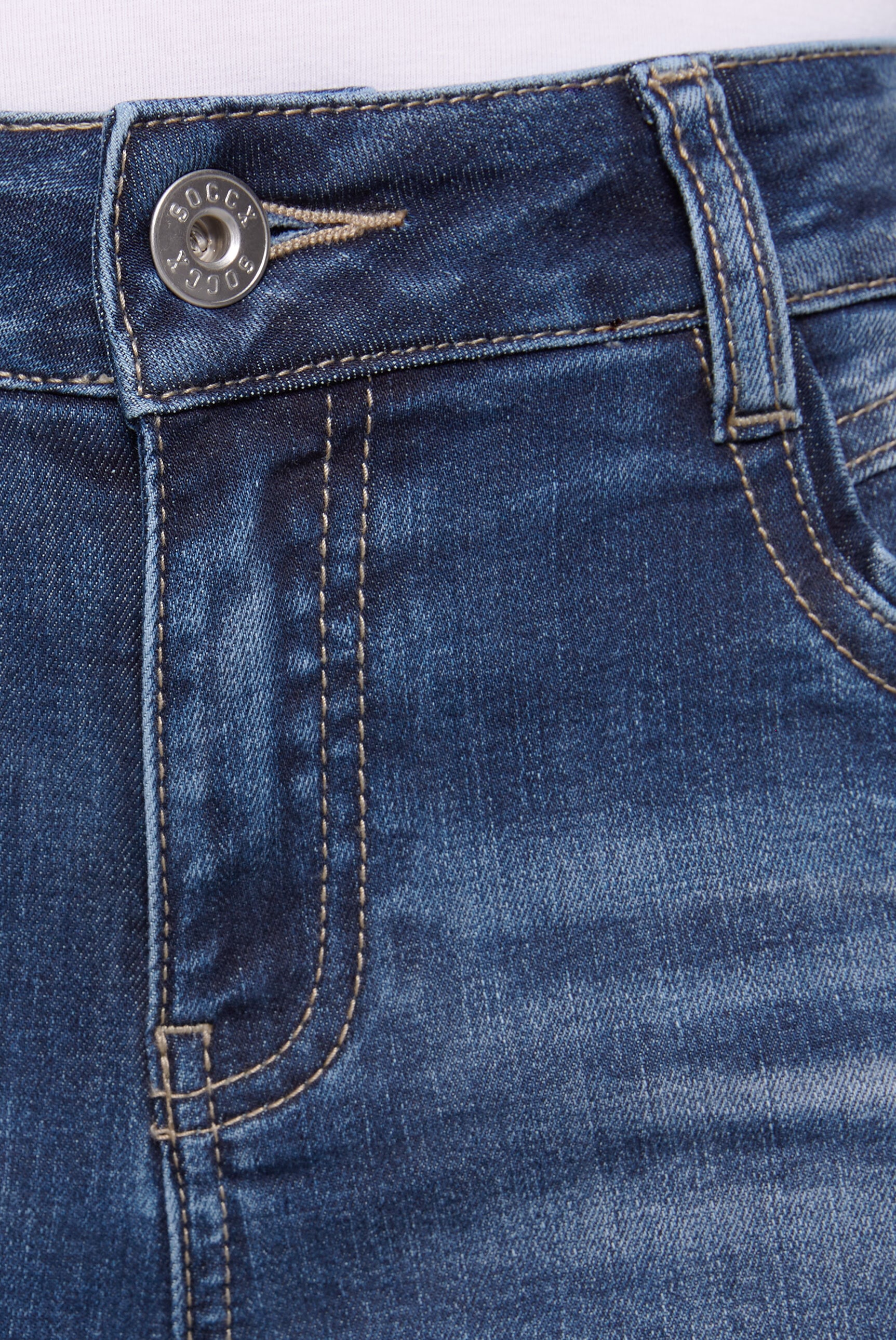 SOCCX Regular-fit-Jeans, mit Vintage-Waschung