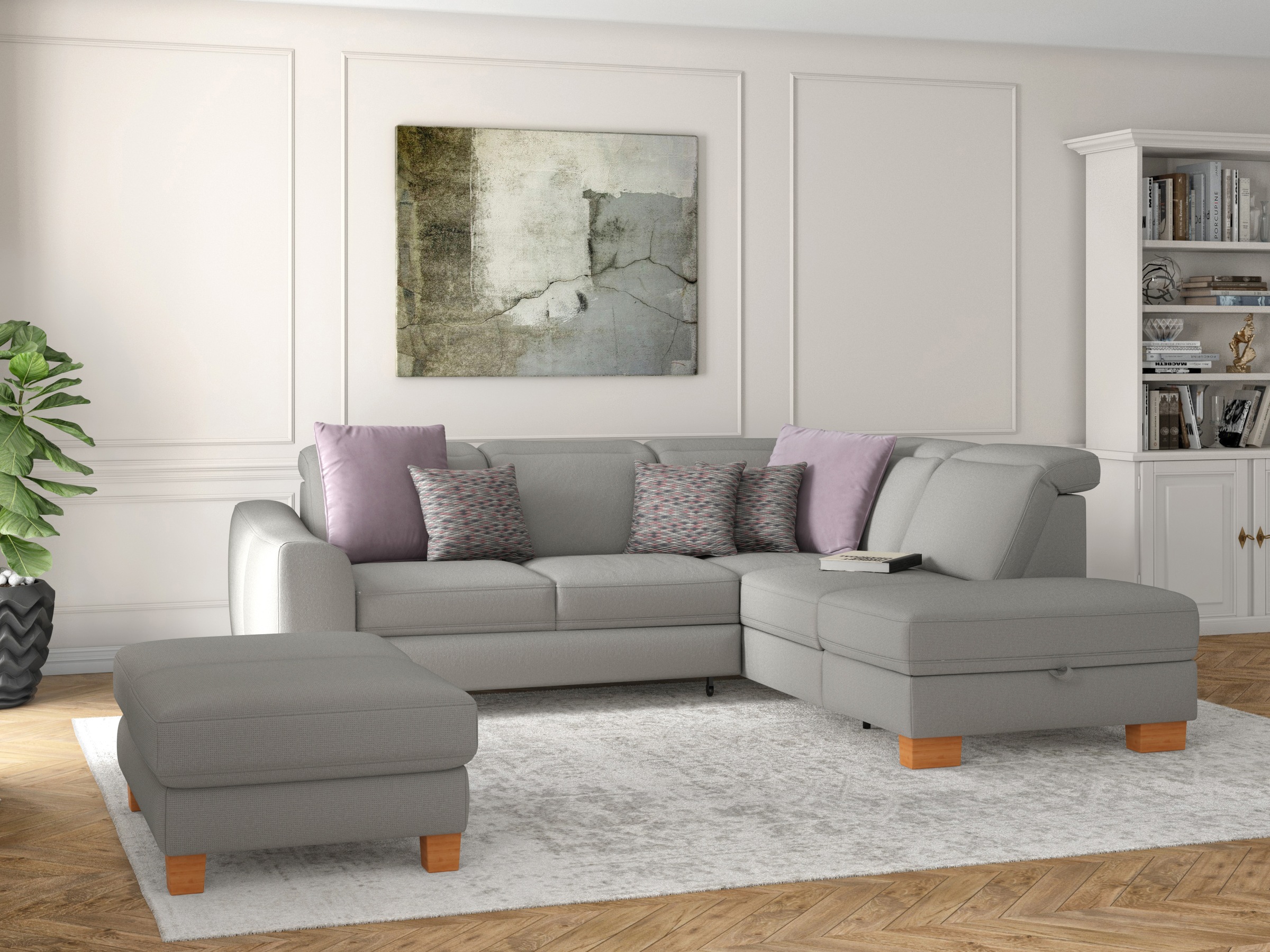 Sit & More Dundee L-Shape Corner Sofa Silver 10
