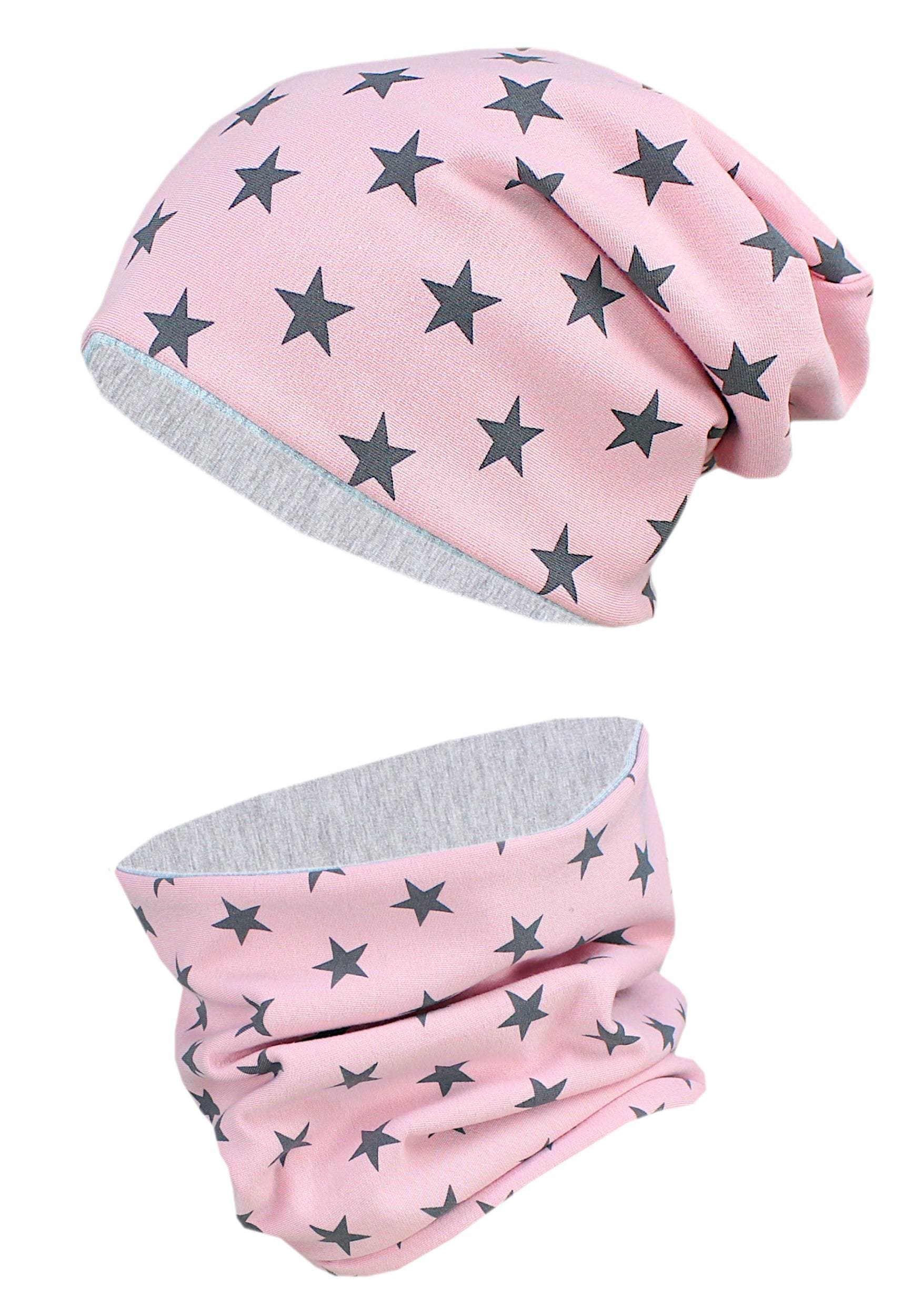 TupTam Beanie "Mütze Unisex Kinder Beanie Mütze Schlauchschal Set"