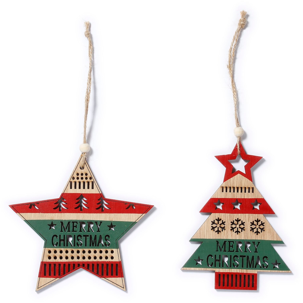 CHRISTMAS GOODS by Inge Baumbehang »MERRRY CHRISTMAS, Weihnachtsdeko rot, Christbaumschmuck«, (Set, 6 St.)