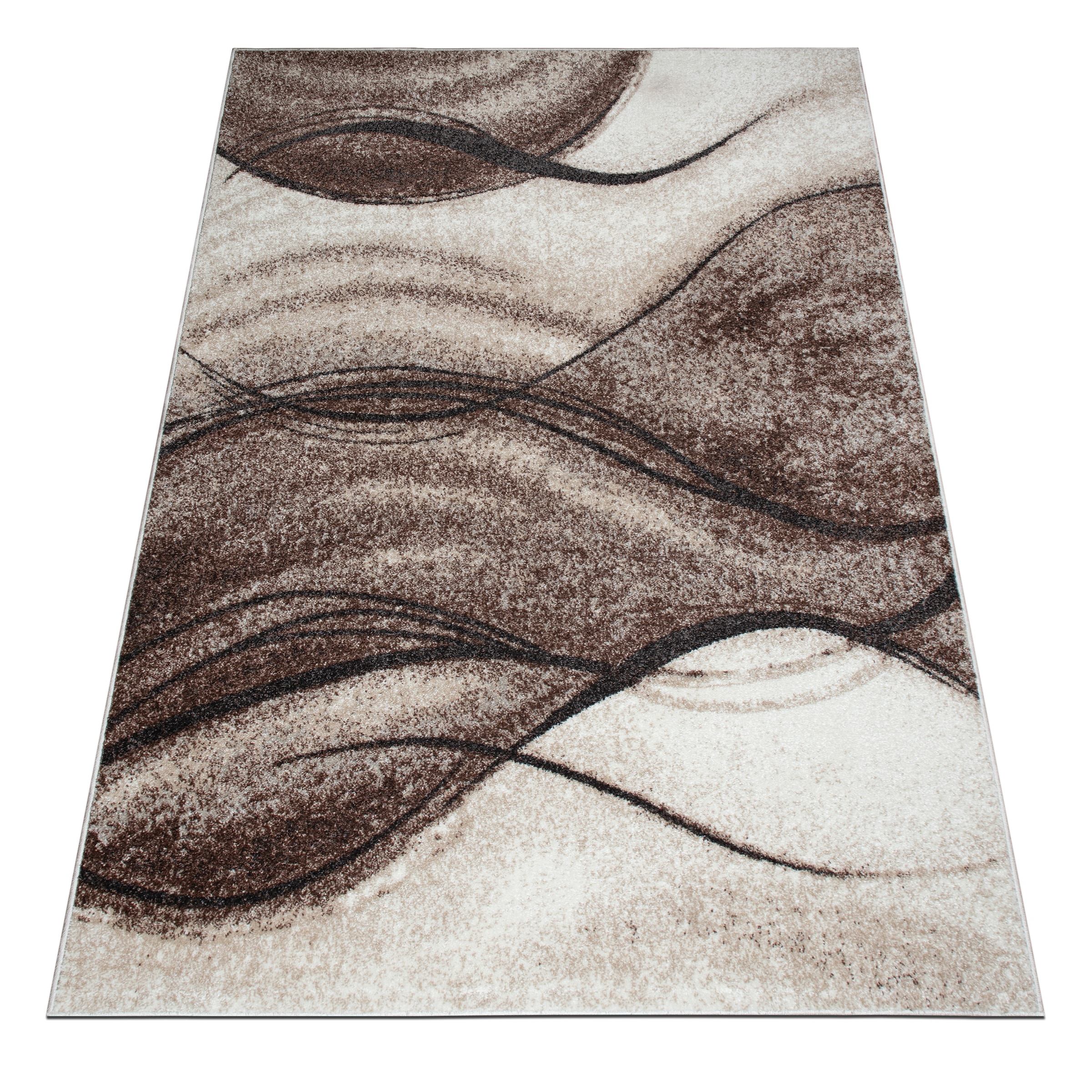 my home Teppich »Tritom«, rechteckig, 9 mm Höhe, mit besonders weichem Flor, Kurzflor, modernes Wellen Muster