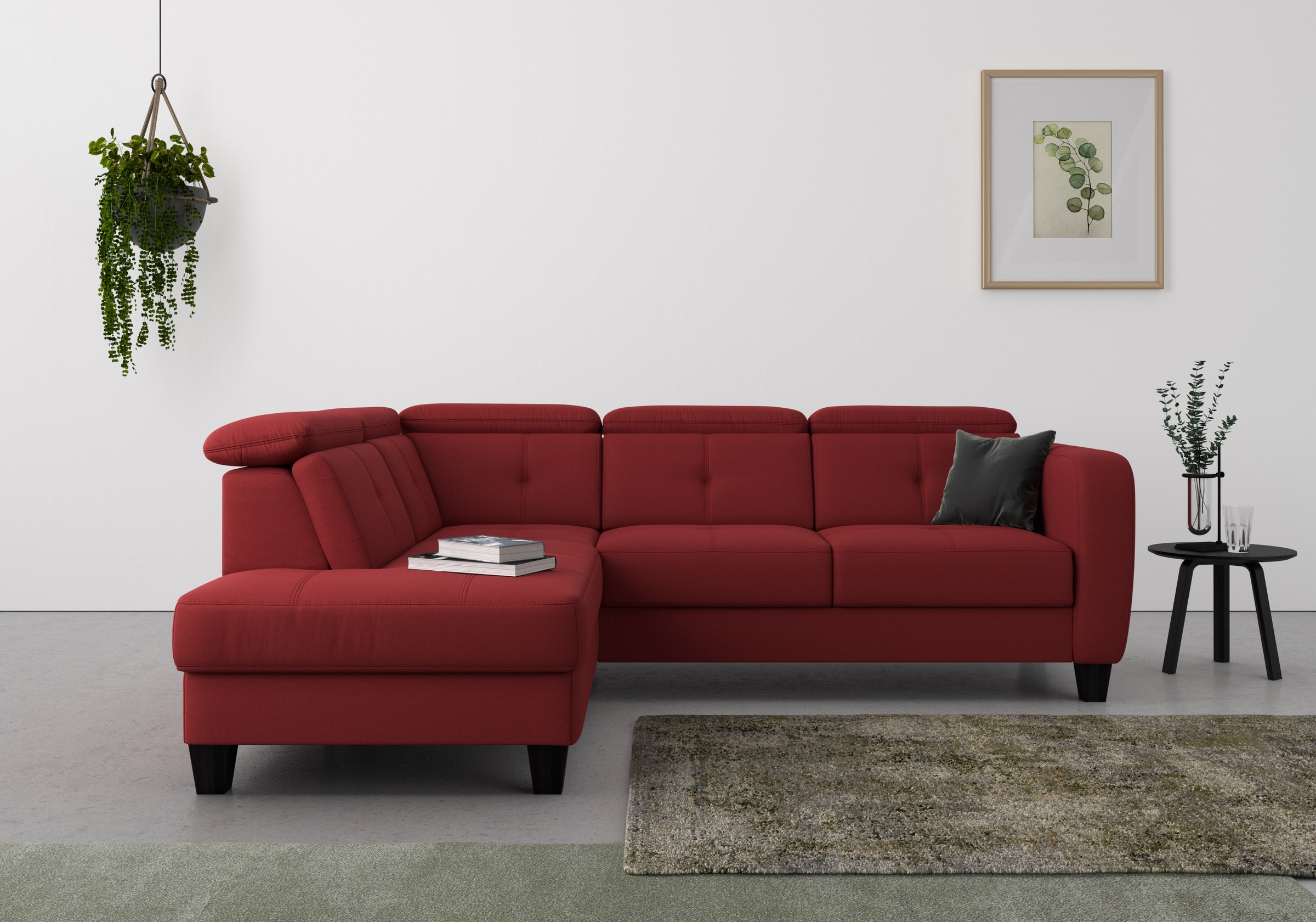sit&more Ecksofa "Belluci L-Form" inklusive Federkern, wahlweise mit Schlaffunktion und Bettkasten