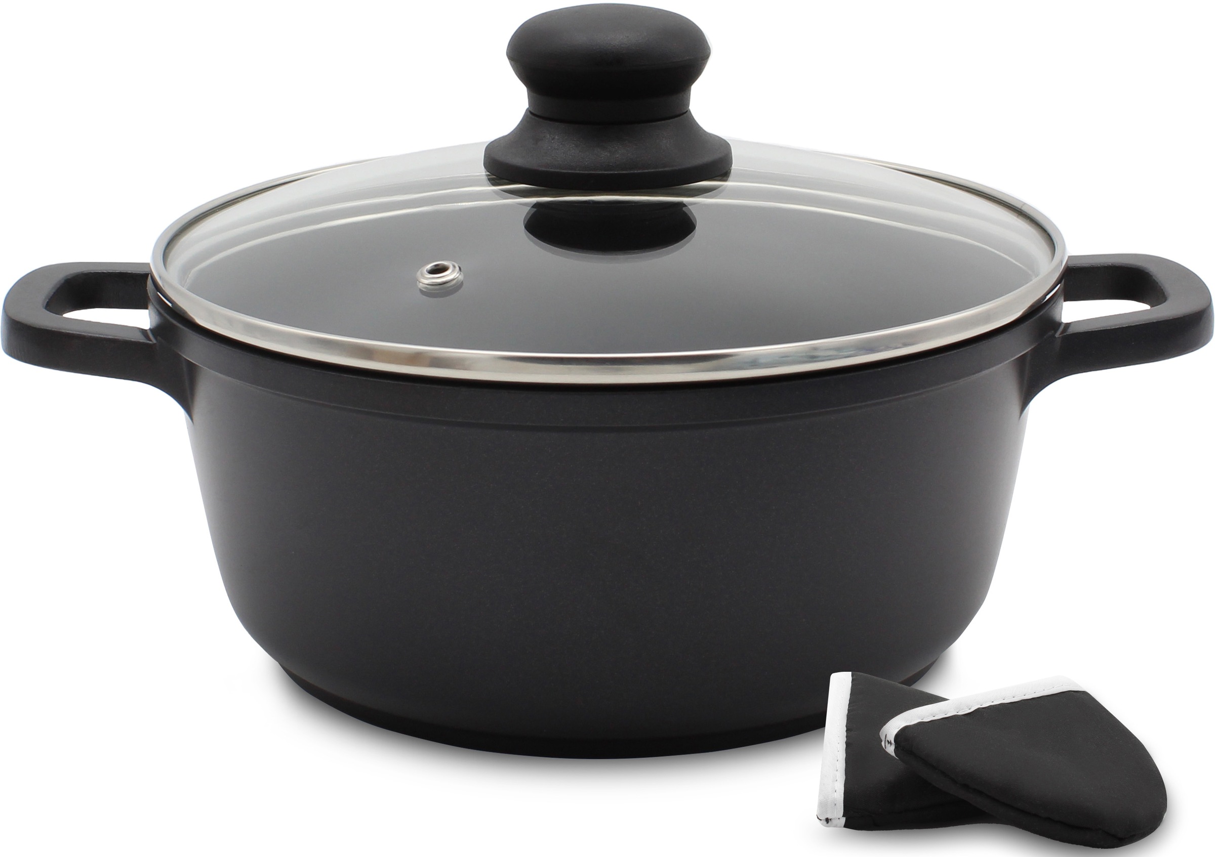 Krüger Fleischtopf "Aluguss Fleischtopf mit Glasdeckel inkl. Thermogrips LE günstig online kaufen