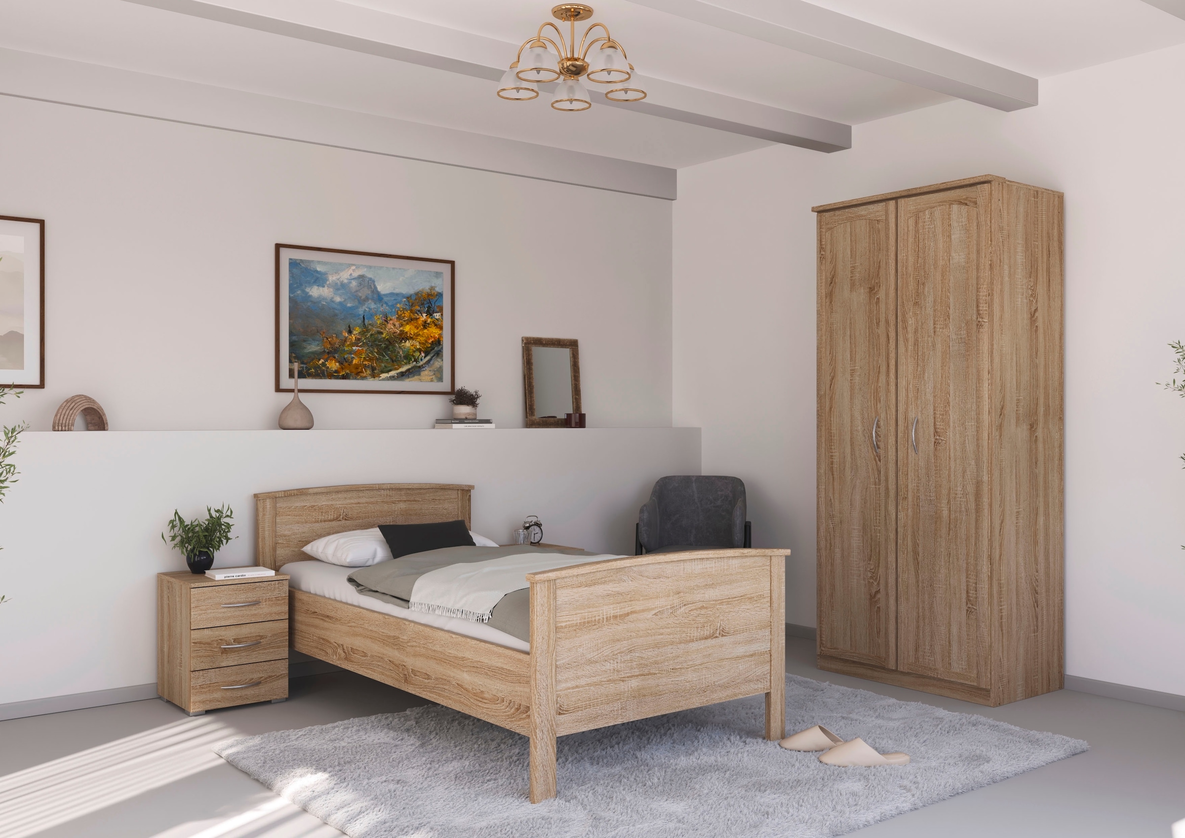 rauch Kleiderschrank »Schrank Garderobe Garderobenschrank Putzschrank Wäscheschrank TORRENT« Breiten 91/136/181 cm, Höhe 210 cm,  optional Außenschubladen und Spiegel, viel Stauraum MADE IN GERMANY