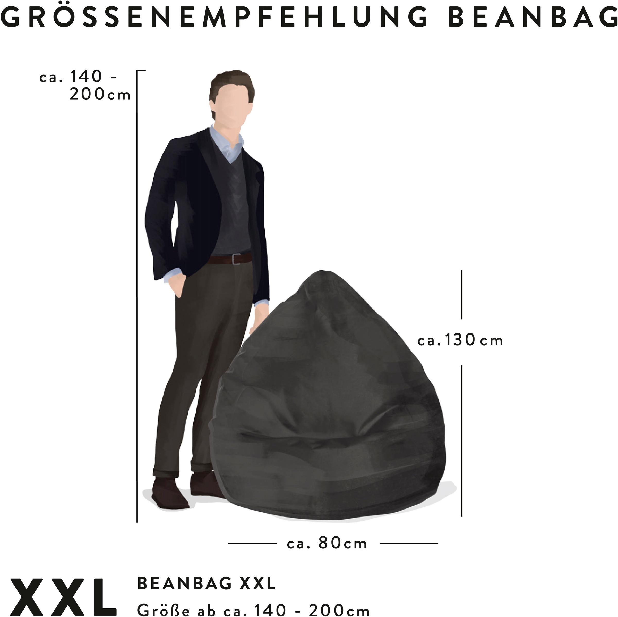 Magma Heimtex Sitzsack »BeanBag MARLA XXL«, (1 St.)