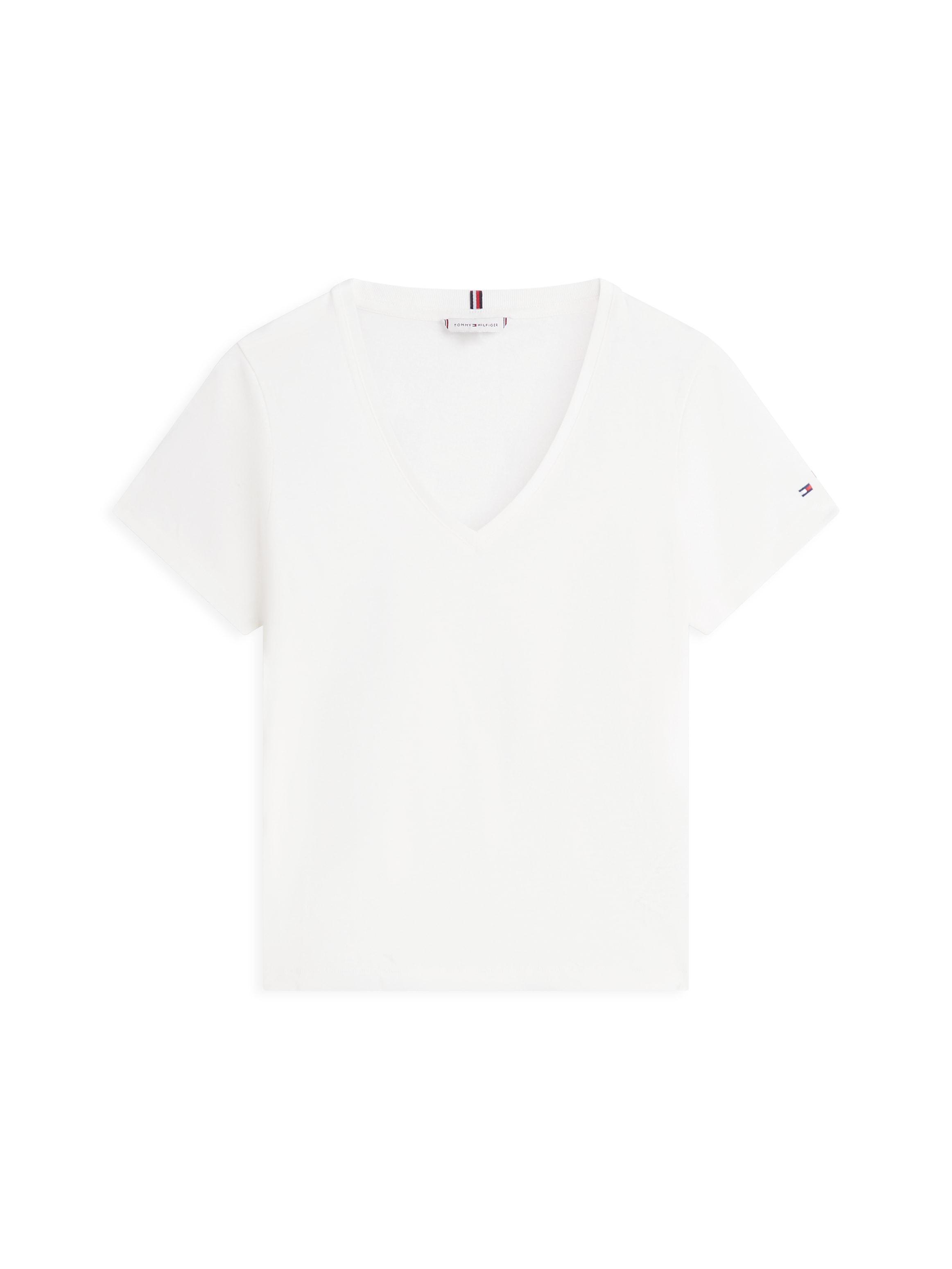 Tommy Hilfiger Kurzarmshirt »CO LINEN V-NECK SHORT SLEEVE TEE« mit V-Ausschnitt, Regular Fit