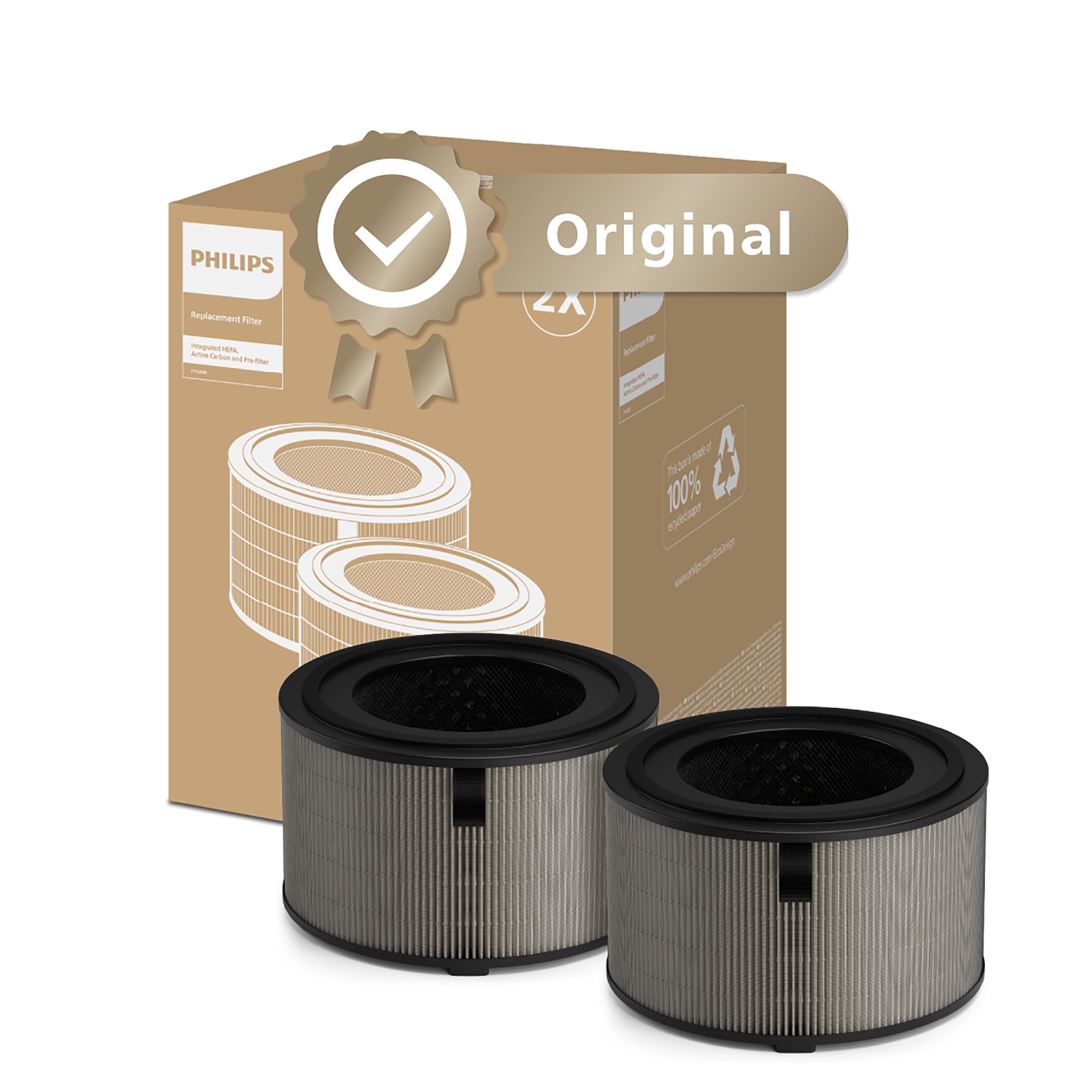 Philips Ersatzfilter »FY4200/30 HEPA NanoProtect Filter«, (2 tlg.), bis zu 1 Jahr verwendbar, 2 Filter im Lieferumfang