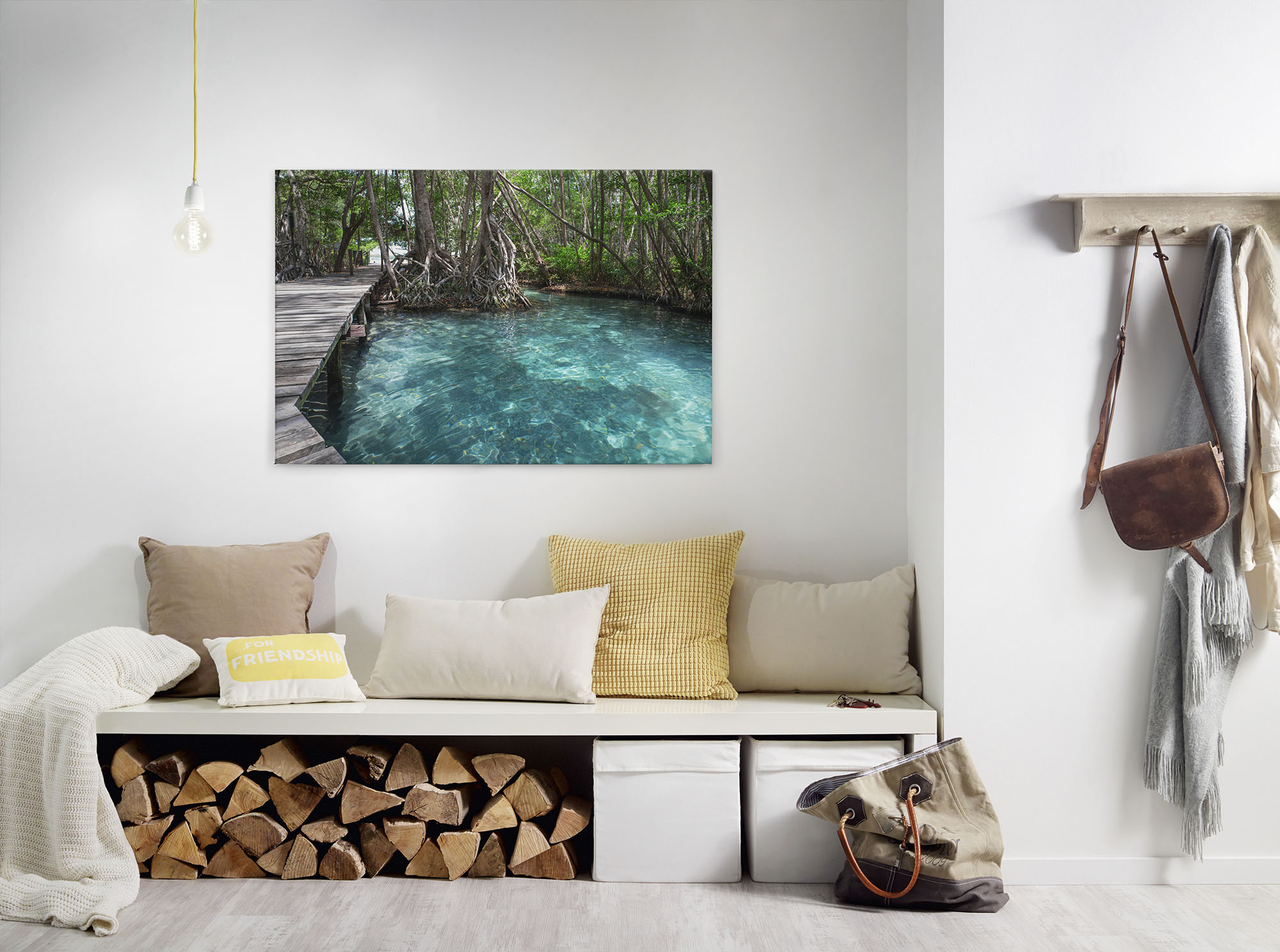 A.S. Création Leinwandbild "Dschungle Path" Kunst Wald 1 Stk. tlg. Dschungel Keilrahmen Natur Leinwand-Bild Wohnzimmer modern Wandbild