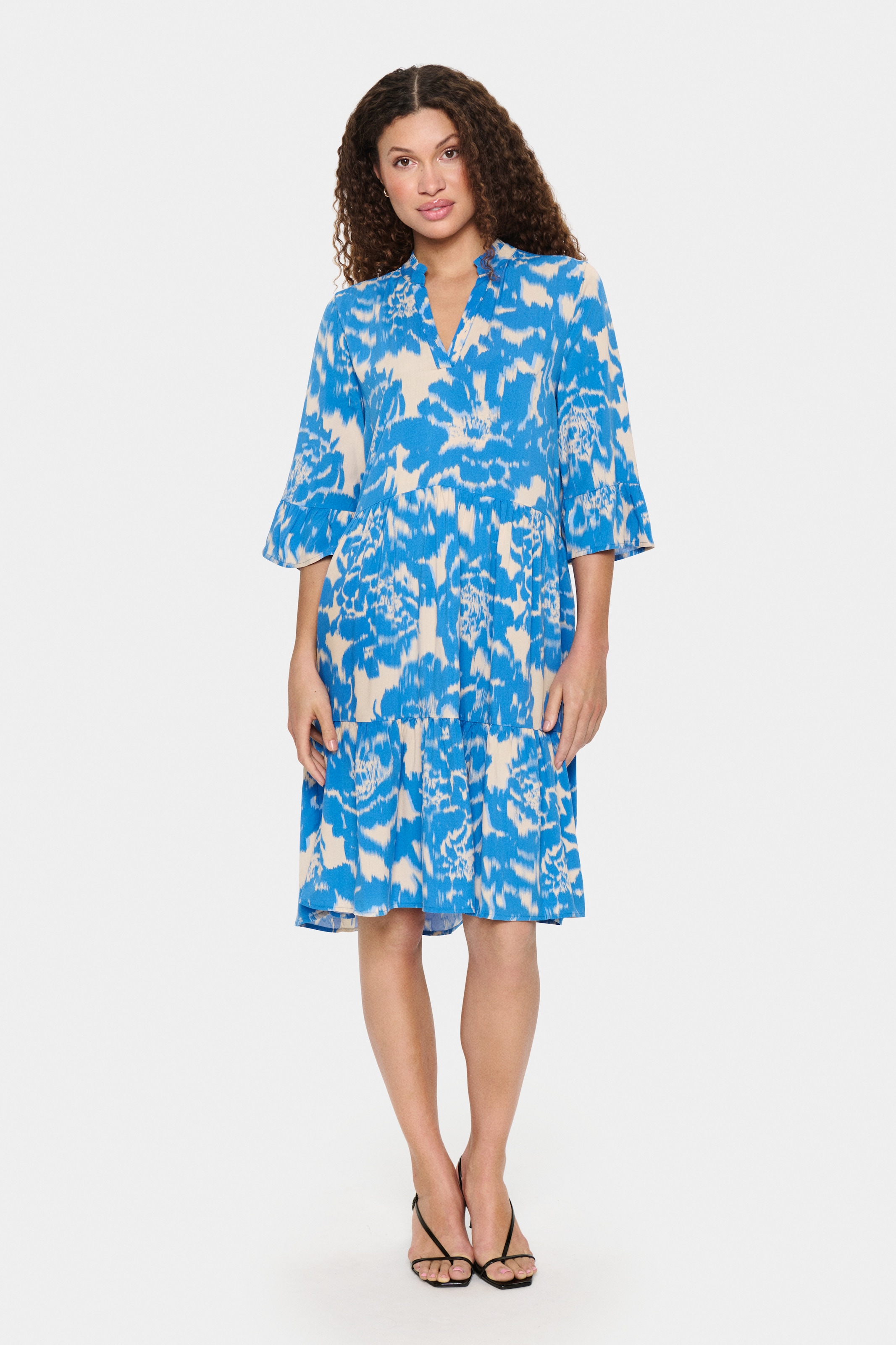 Saint Tropez Blusenkleid »EdaSZ Dress«, mit Volant und 3/4 Ärmel