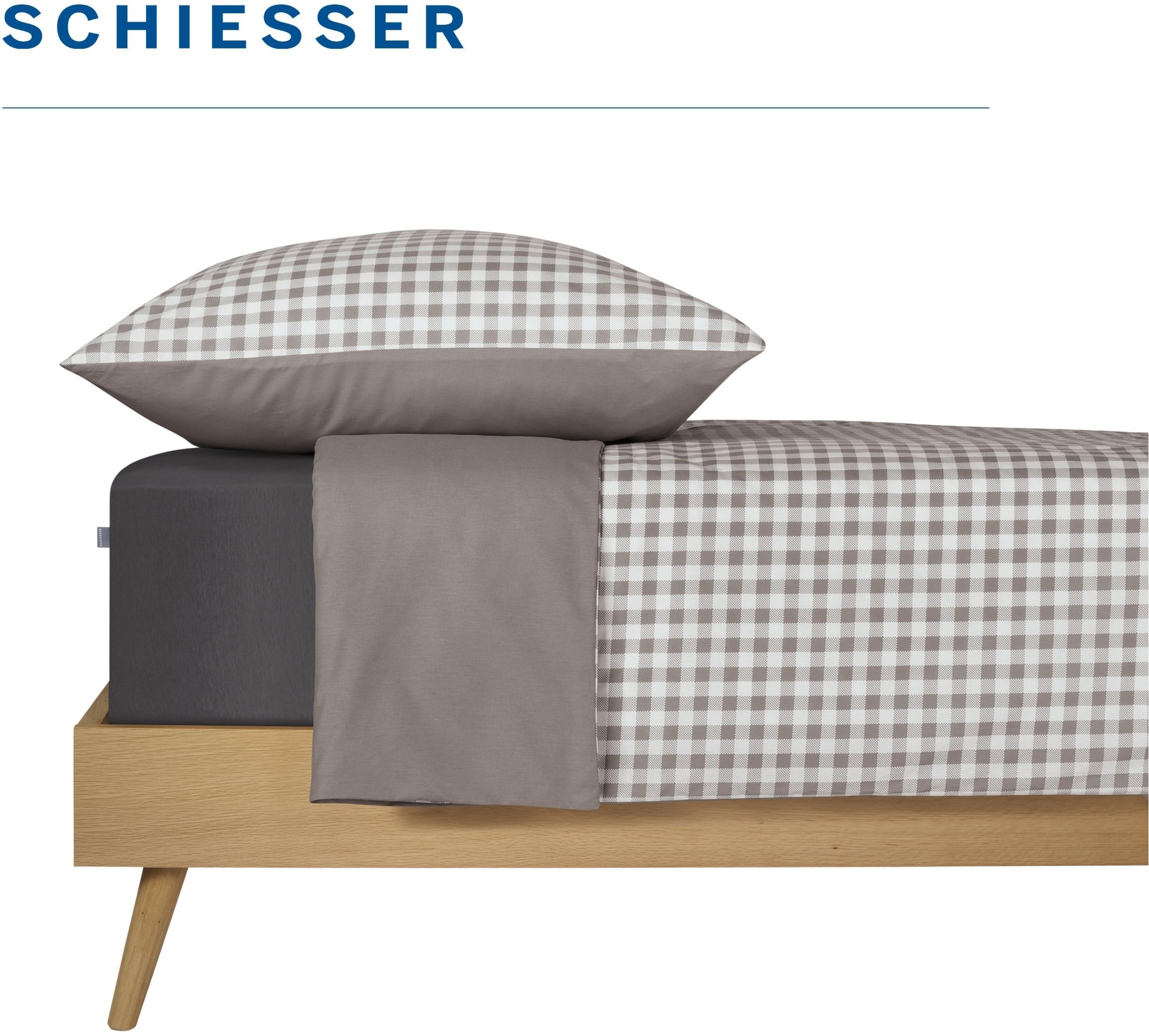 Schiesser Wendebettwäsche »Vichy aus weicher Baumwolle mit Karos« 2 Stk. OEKO-TEX® MADE IN GREEN