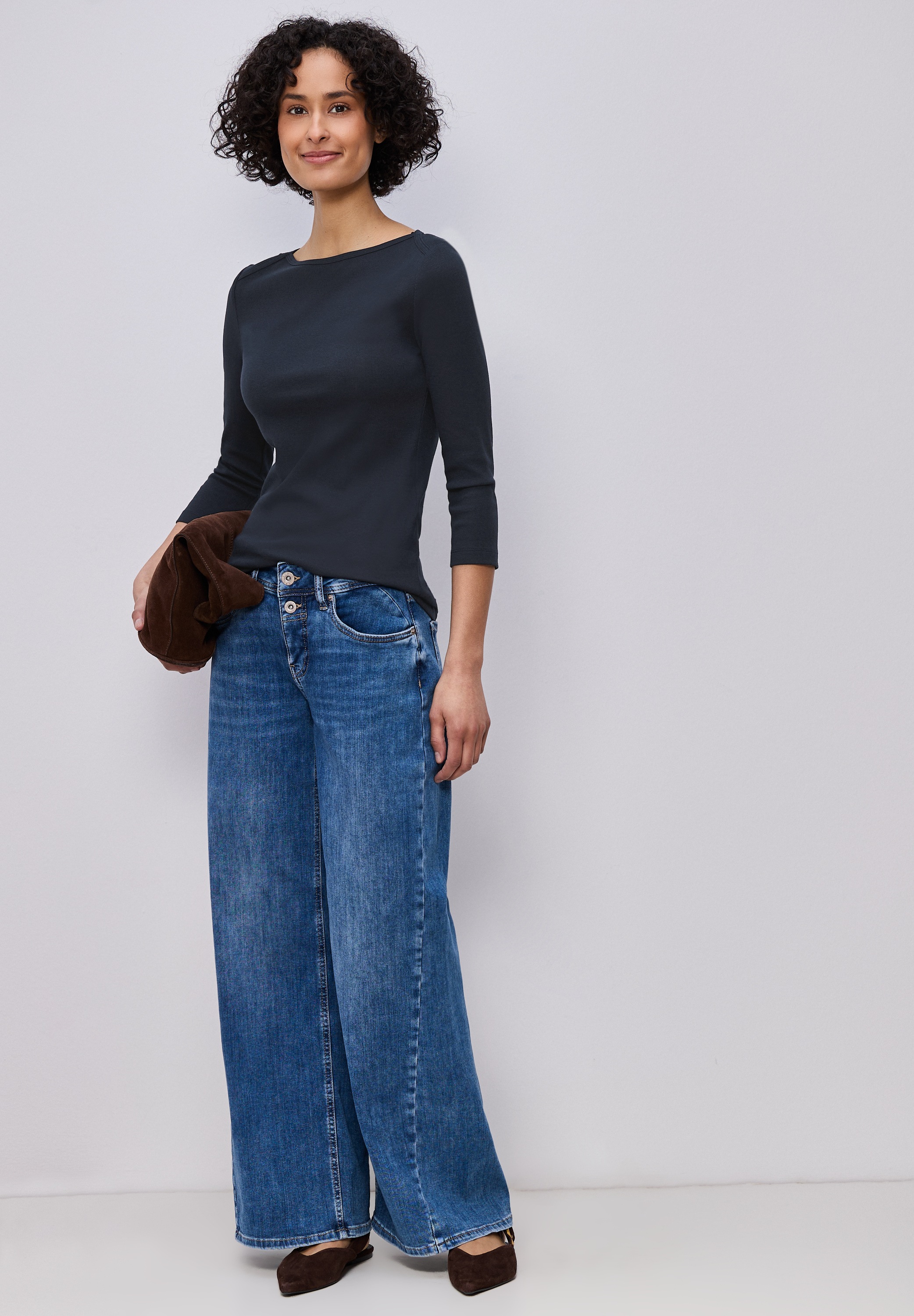 STREET ONE 3/4-Arm-Shirt aus Baumwolle mit Stretchante