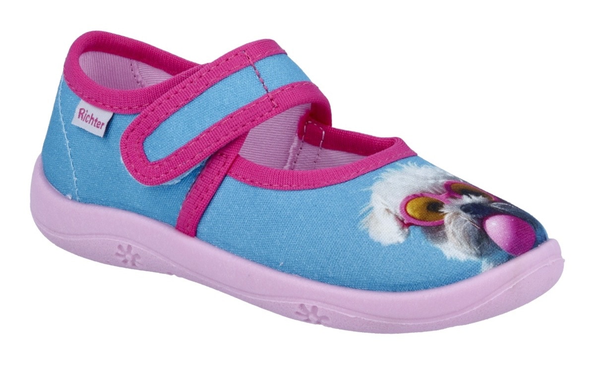 Richter Hausschuh "Mia" Kindergartenschuh, Klettschuh mit WMS, Größeschablone zum Download