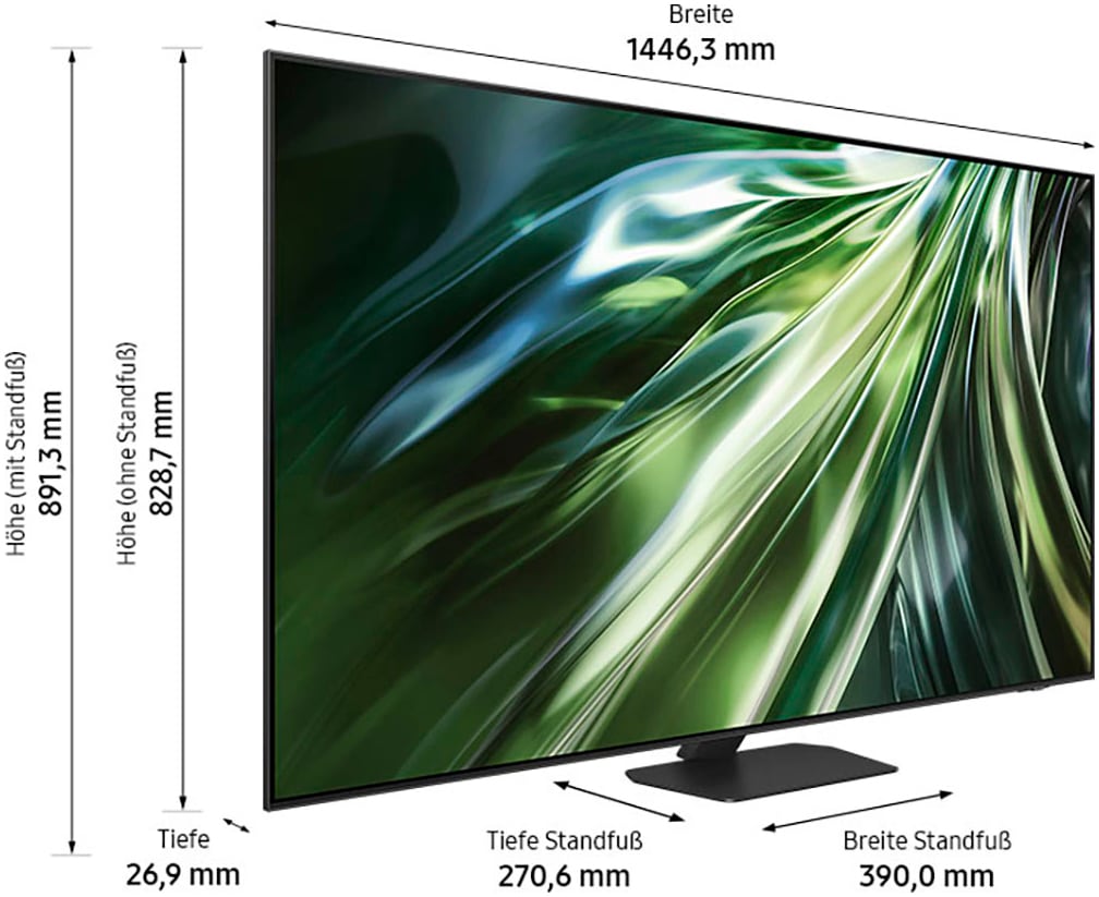 Samsung QLED Mini LED-Fernseher »GQ65QN90DAT«, 4K Ultra HD, Smart-TV, Neural Quantum 4K AI Gen2 Prozessor, Gaming Hub, bis zu 144Hz