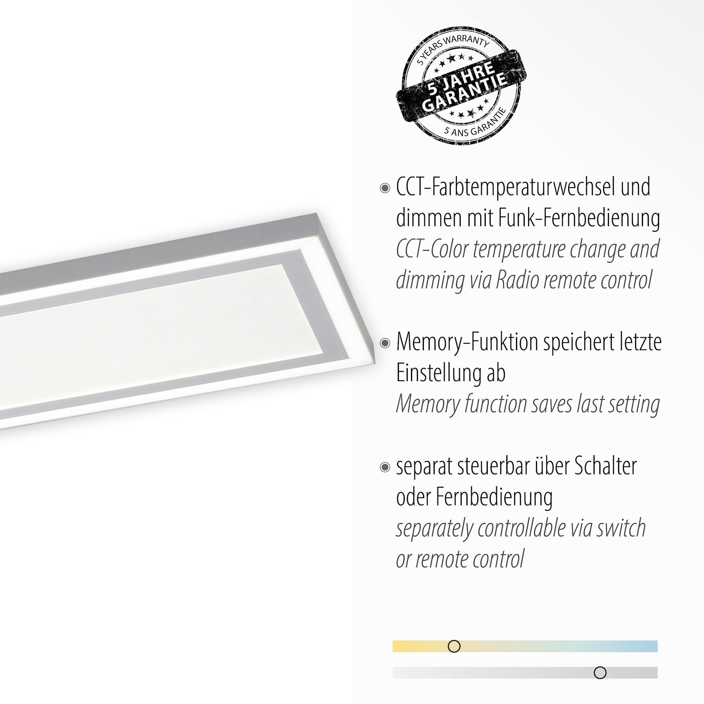 JUST LIGHT Deckenleuchte »EDGING«, 1 flammig, Leuchtmittel LED-Board | LED fest integriert, LED, CCT - über Fernbedienung, dimmbar über Fernbedienung