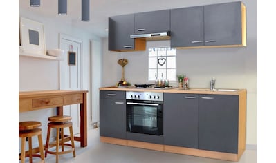 RESPEKTA Küchenzeile »Basic«, mit Edelstahl-Kochmulde, Breite 210 cm kaufen