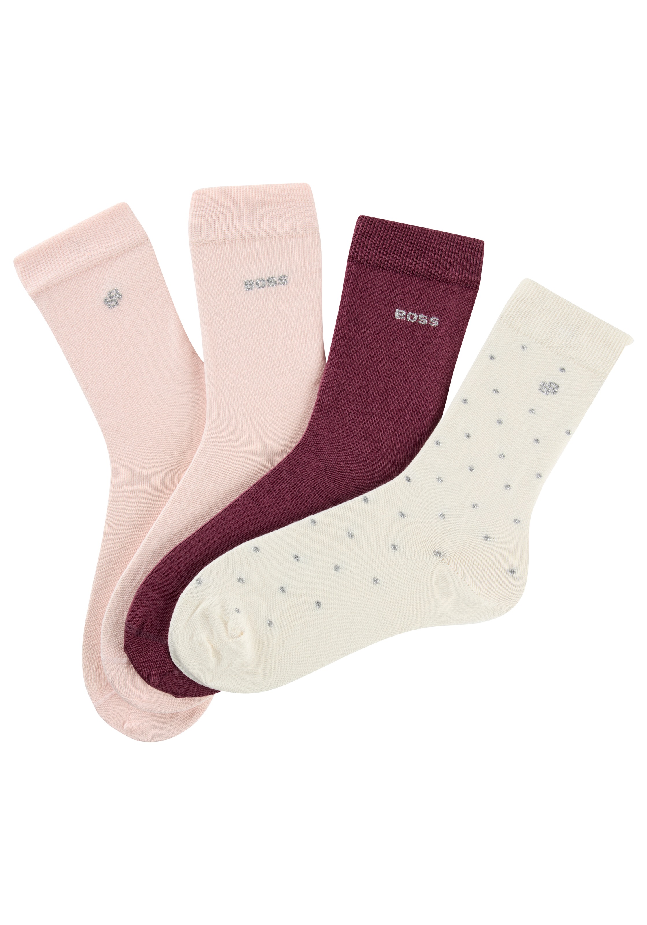 BOSS Socken "4P RS GiftShine", (4 Paar), verstärkte Fersen- und Zehennaht, günstig online kaufen