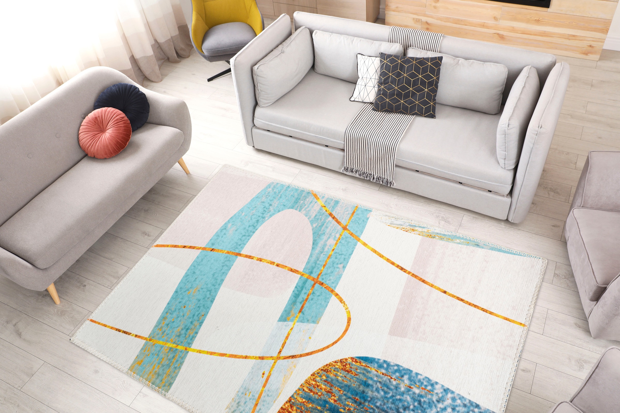 Teppich ARTE ESPINA "Picassa 400", bunt (multi), B:200cm H:5mm L:290cm, Polyester, Teppiche, Teppich 3