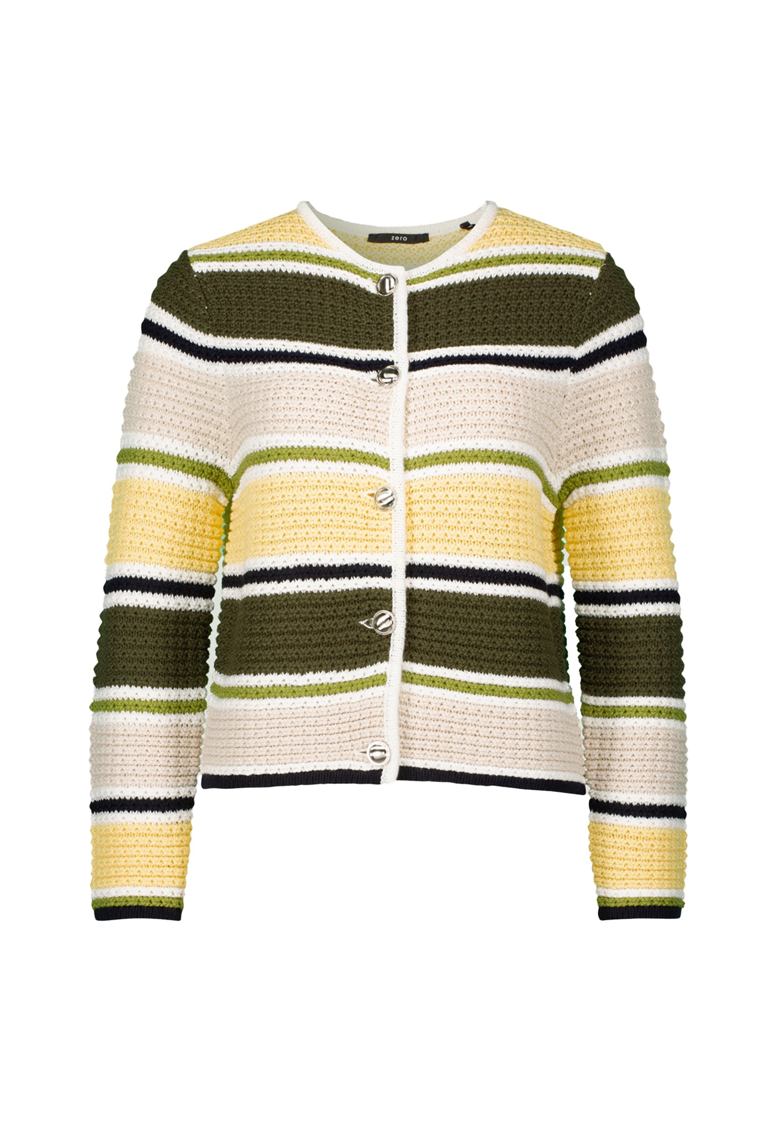 Zero Strickjacke »zero Strickjacke gestreift mit Knopfleiste«, strukturiert