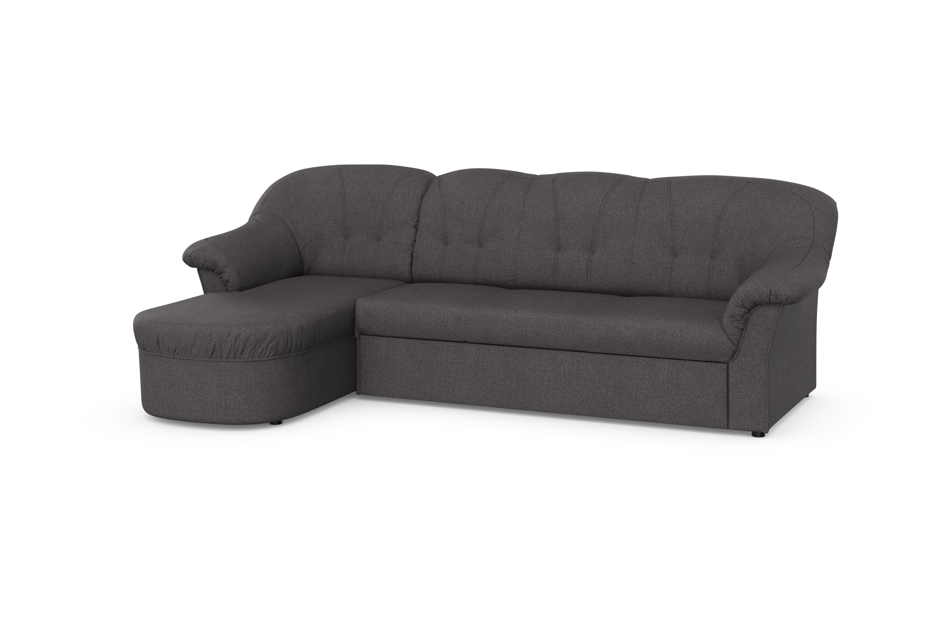 Thumbnail - DOMO collection Ecksofa "Pegnitz, elegante Rückensteppung, kompakte Stellmaße 238/141cm, L-Form", wahlweise mit Bettfunk...