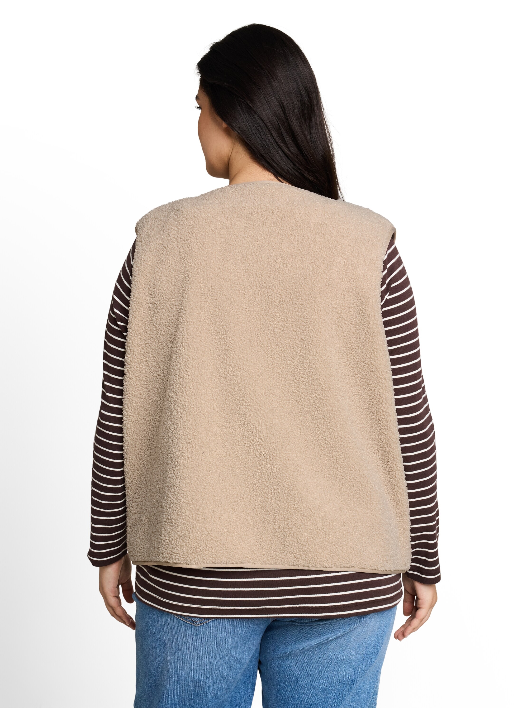 TOM TAILOR PLUS Fleeceweste »TTP Sweatshirt« mit Druckknöpfen / Große Größen