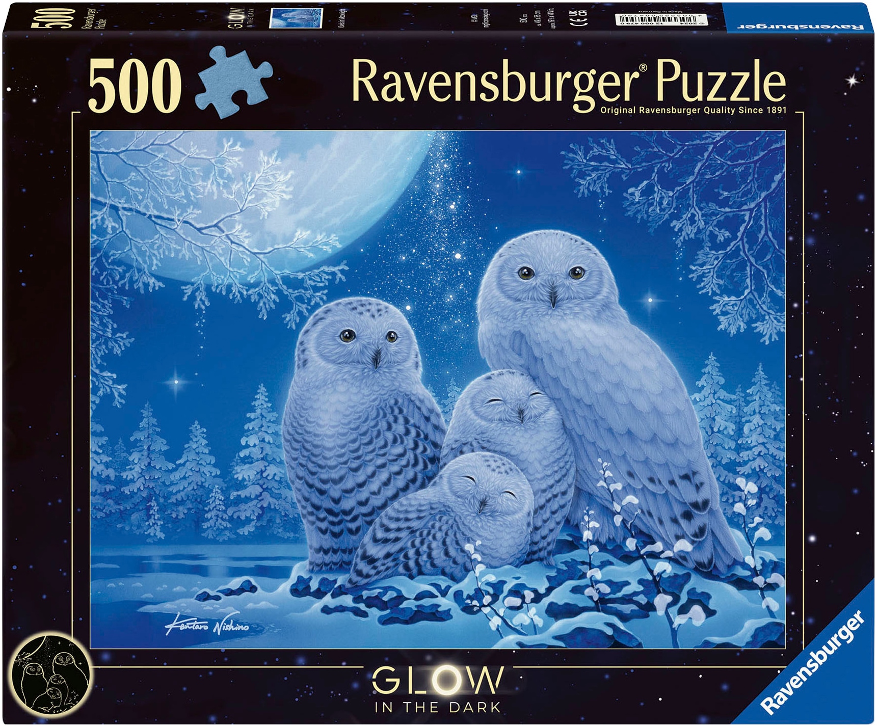 Puzzle »Glow in the Dark, Eulen im Mondschein«, Made in Germany; FSC® - schützt Wald -...