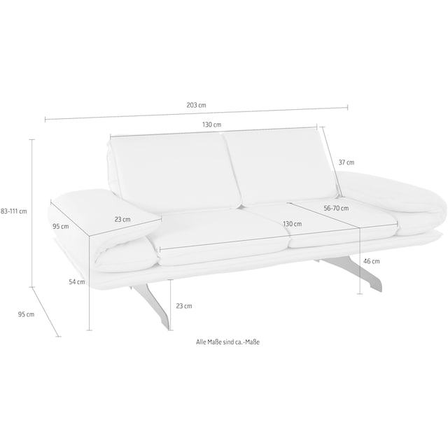 Armlehnen- BAUR collection aus | 2-Sitzer mit bestellen mit »New wahlweise DOMO Metall Kufenfüßen und York«, Rückenfunktion,