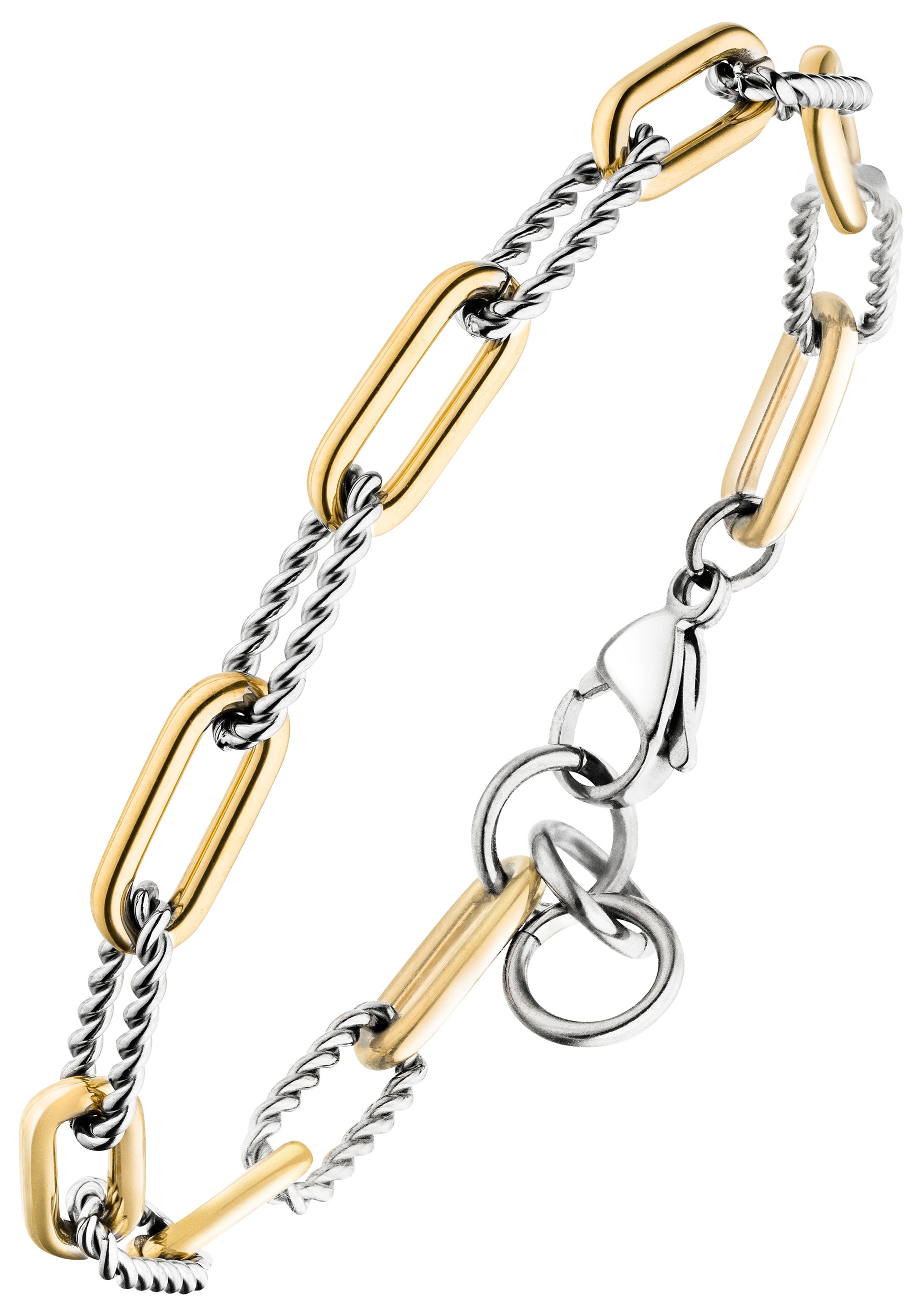 JOBO Armband »Paperclip« aus Edelstahl Bicolor-Optik 21,5 cm