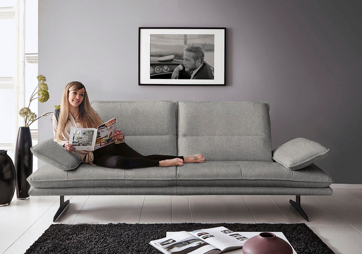 W.SCHILLIG 2,5-Sitzer "broadway, Designsofa mit tollem Sitzkomfort" Sitztiefenverstellung, Kopfteil- & Seitenteilverstellung, Breite 236cm
