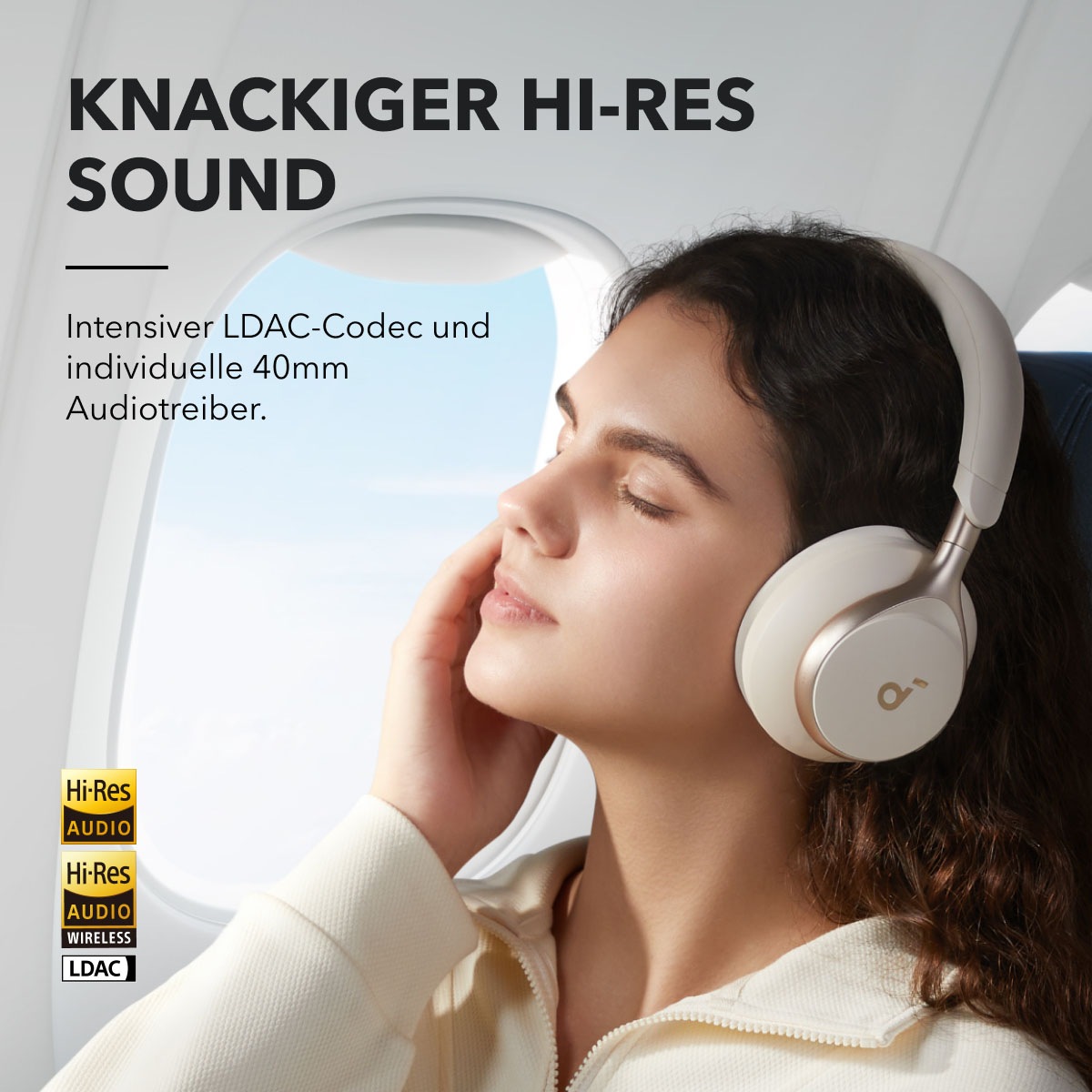 Anker wireless Kopfhörer »soundcore Space One« Bluetooth Active Noise Cancelling (ANC) | Geräuschisolierung