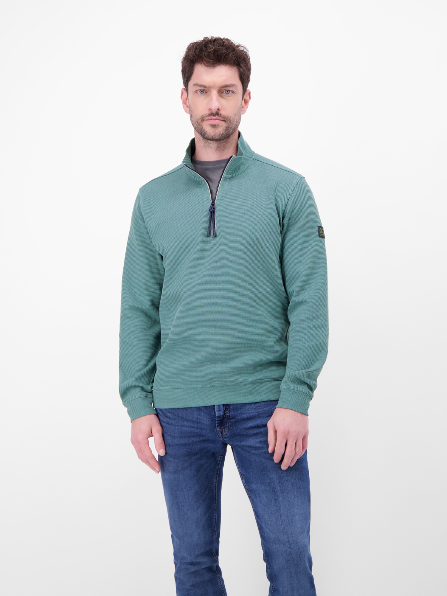Sweatshirt LERROS "Troyer in hochwertiger Sweatqualität", Herren, Gr. L, arctic blau, 90% Baumwolle, 10% Polyester, Sweatshirts Sweatshirt, Hochwertige Qualität für den Alltag, Regular Fit, Einfarbig 6