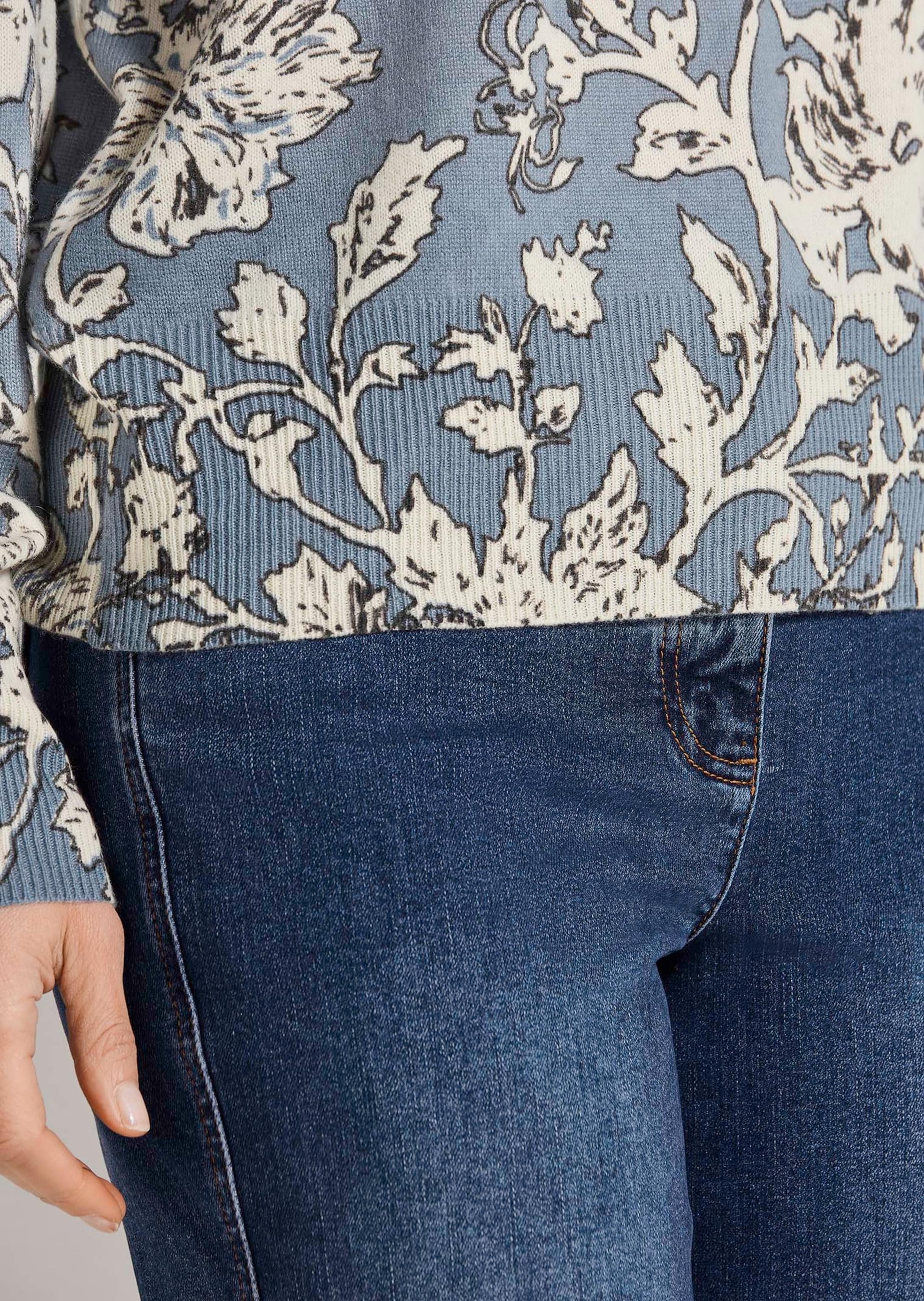 MADELEINE Longpullover »Pullover Kaschmirpullover mit Blütenmuster«