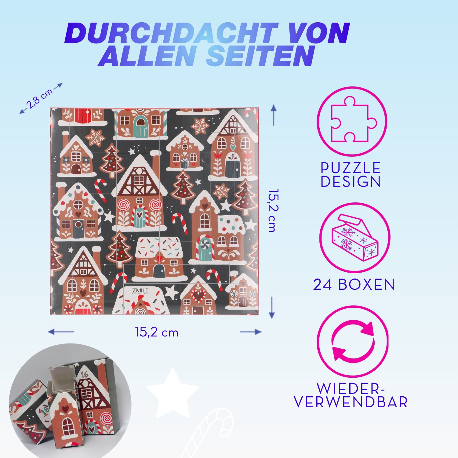 ZMILE COSMETICS Kosmetik-Adventskalender »ZMILE COSMETICS  Adventskalender Puzzle Ginger Glow« ab 12 Jahren vegan