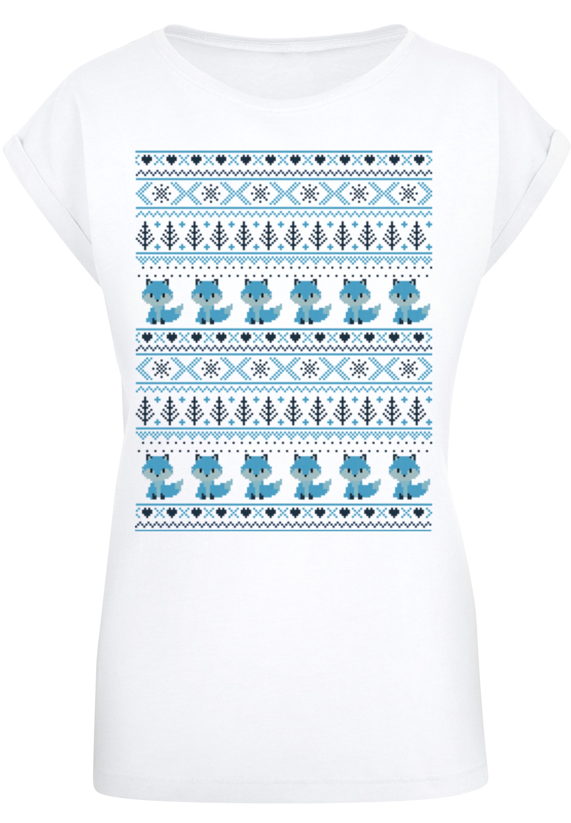 F4NT4STIC T-Shirt »Christmas Fuchs Weihnachten Muster«, Print