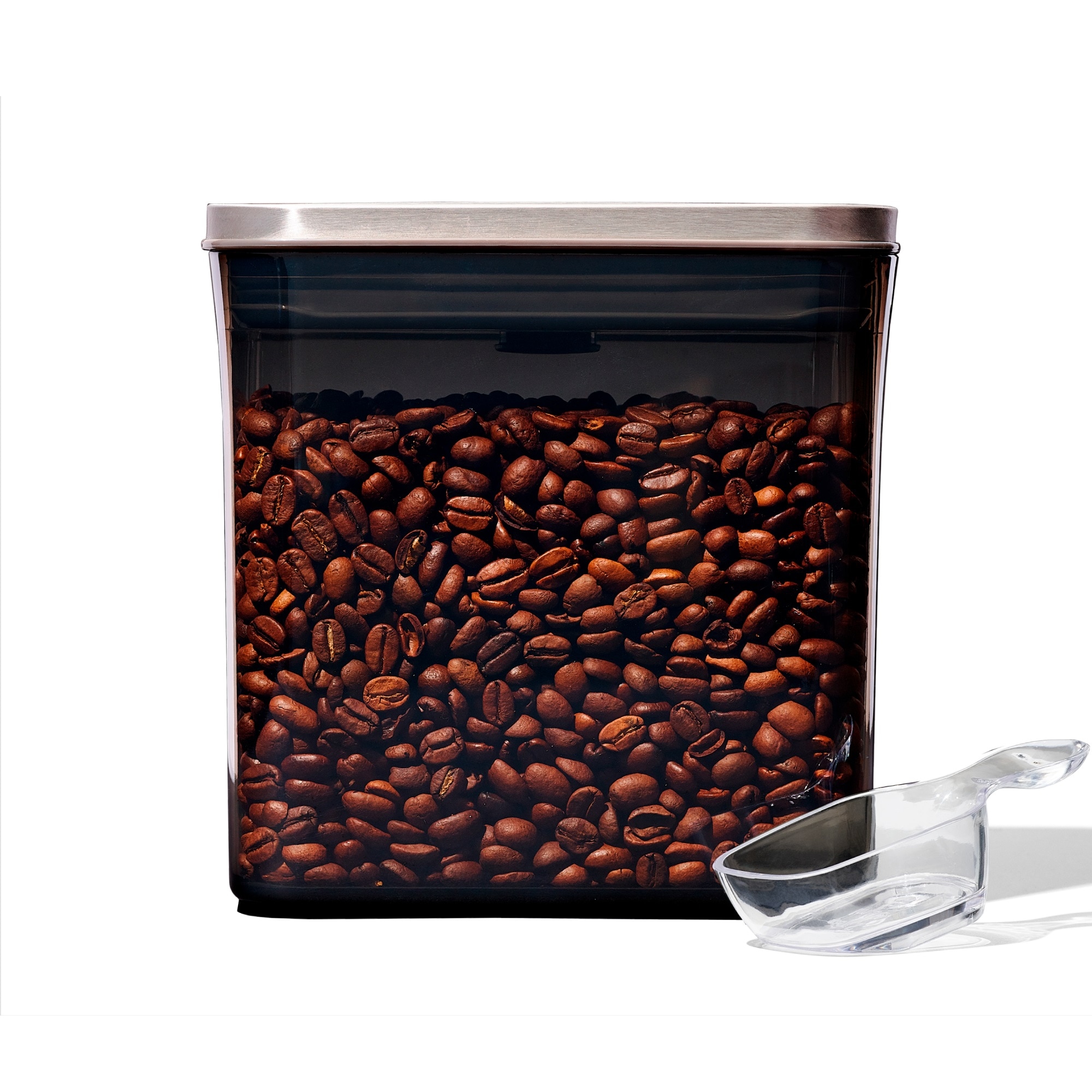 OXO SteeL Aufbewahrungssystem »Steel Coffee POP‑Behälter mit Dosierlöffel« 1 tlg. getönter Behälter schützt den Kaffee vor UV-Licht