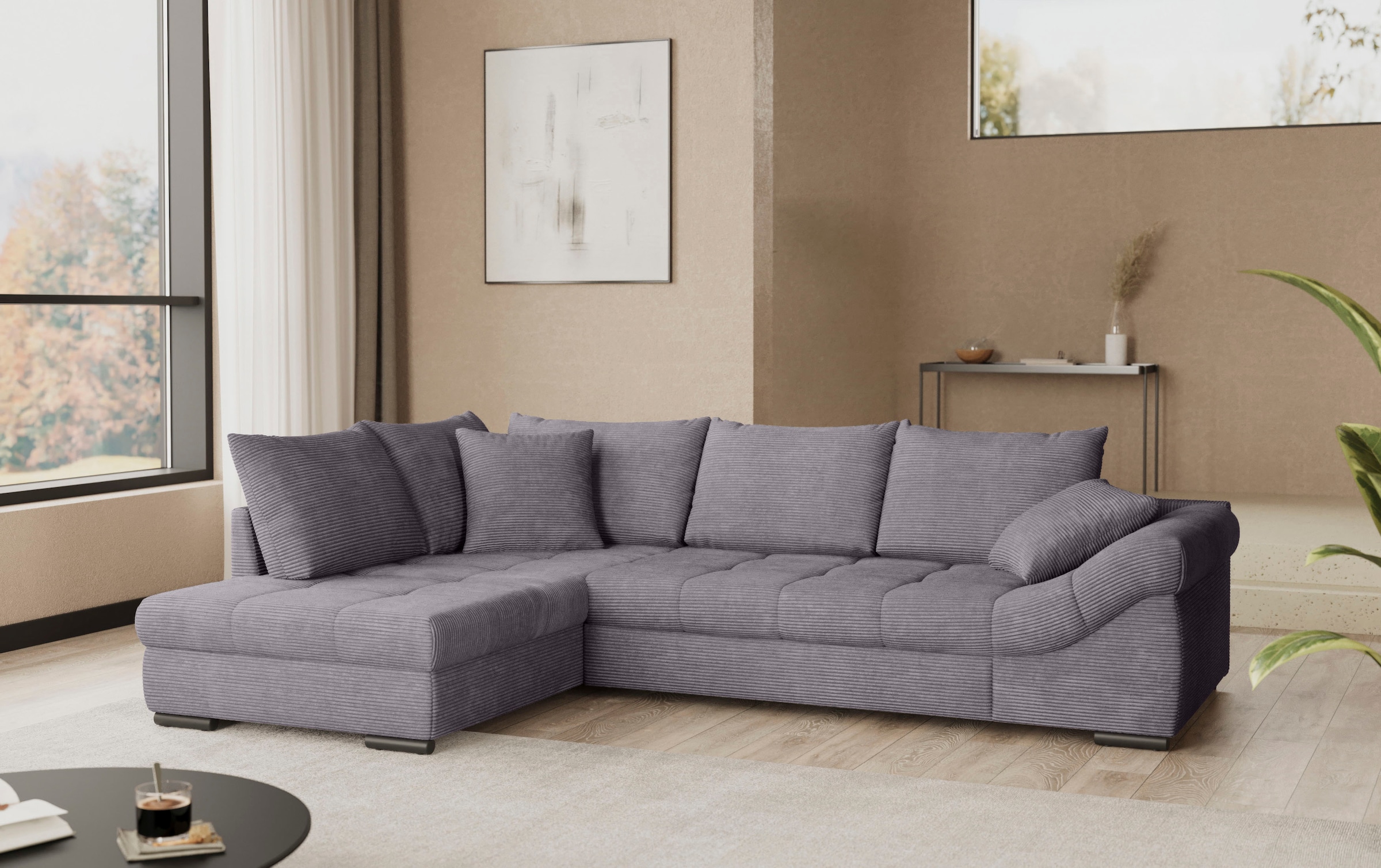 Mr. Couch Ecksofa »Allegro, L-Form«, mit Hochschläfer-Bettauszug, wahlweise mit Kaltschaum